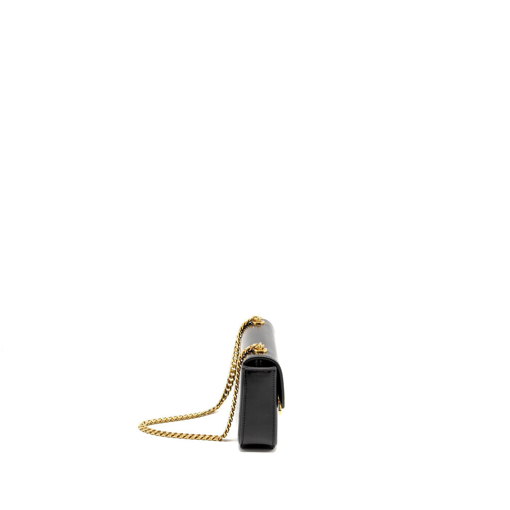 celine-triomphe-chain-shoulder-bag-shiny-calfskin-black-ghw