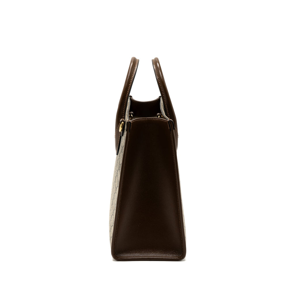 gucci-gg-small-tote-bag-gg-supreme-canvas-brown-ghw