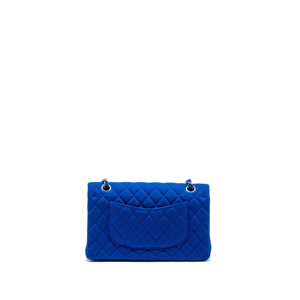 chanel-medium-classic-double-flap-bag-fabric-blue-shw