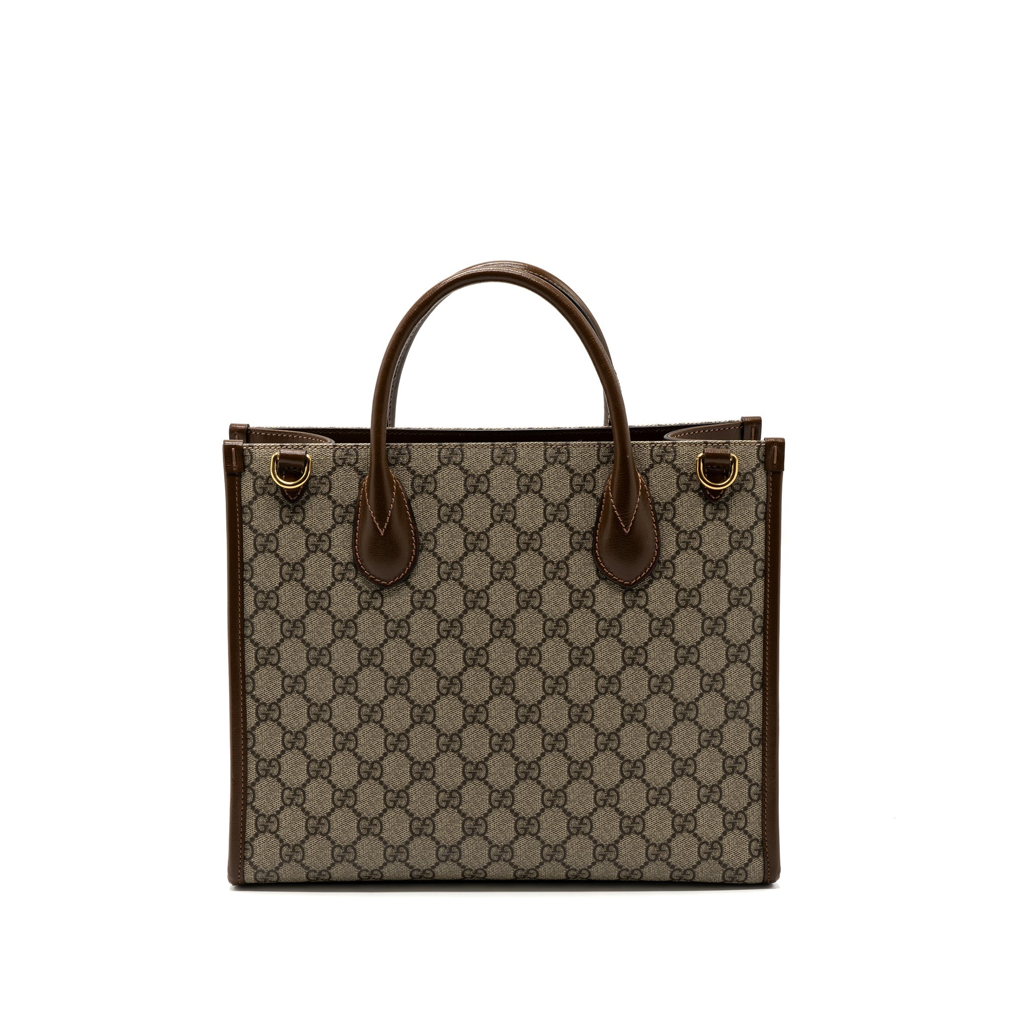 gucci-gg-small-tote-bag-gg-supreme-canvas-brown-ghw