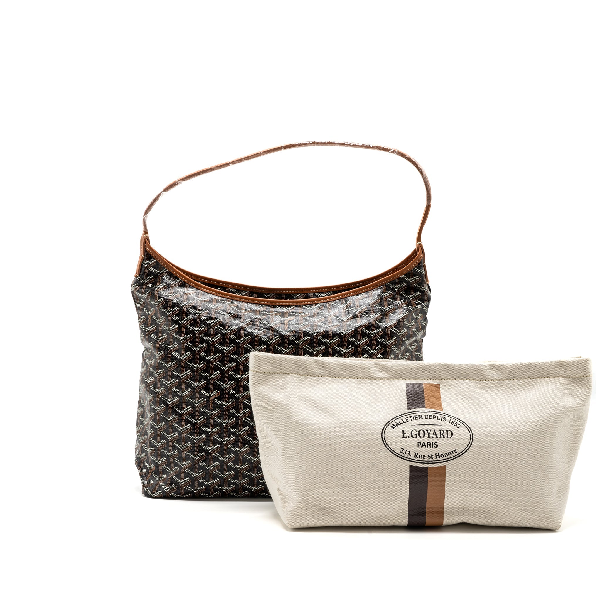goyard-boheme-hobo-bag-canvas-calfskin-black-tan-shw-with-necessaire-bag-ecru