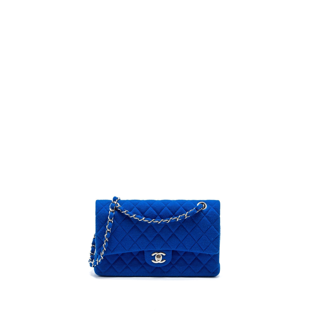 chanel-medium-classic-double-flap-bag-fabric-blue-shw