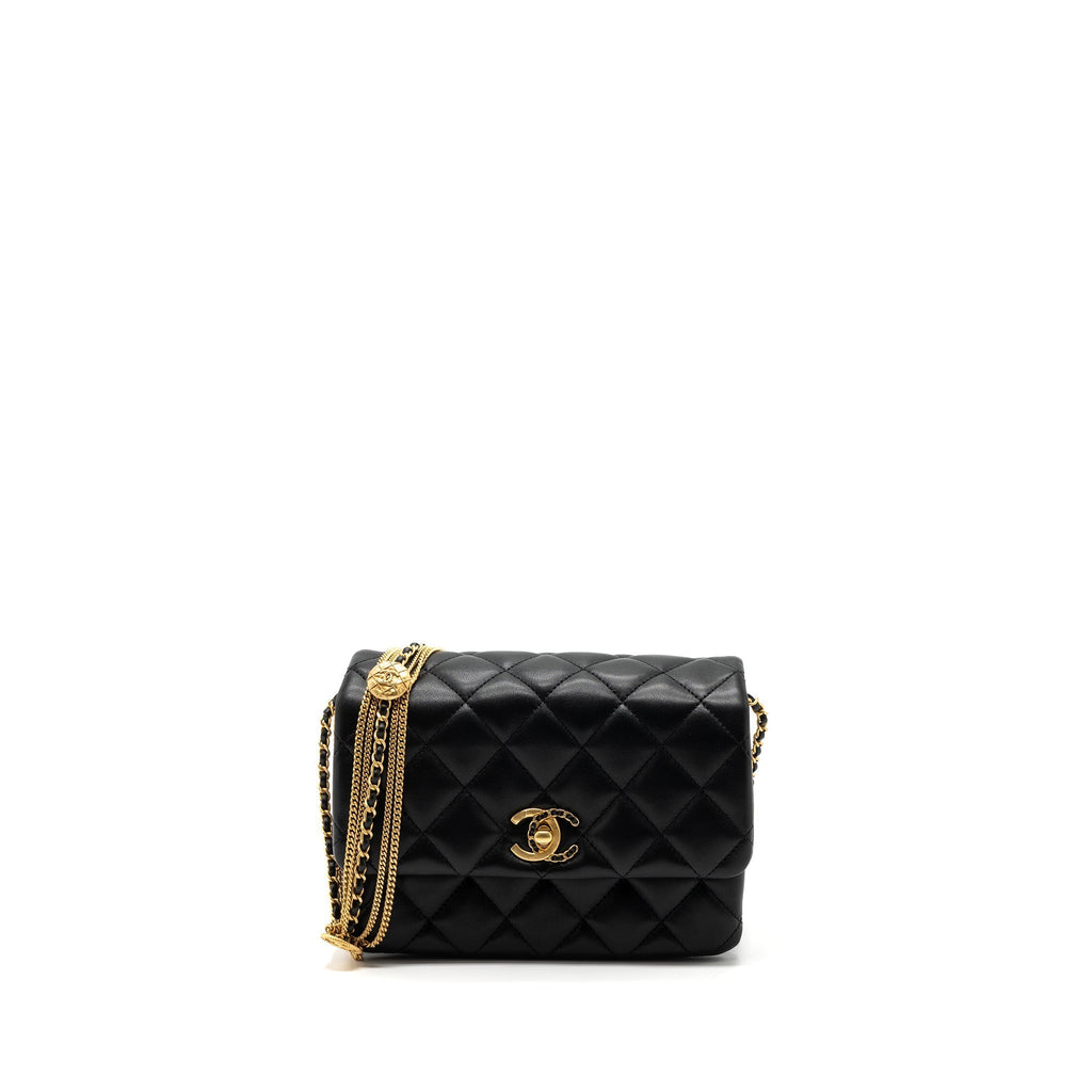 chanel-22a-button-on-chain-flap-shoulder-bag-lambskin-black-brushed-ghwmicrochip