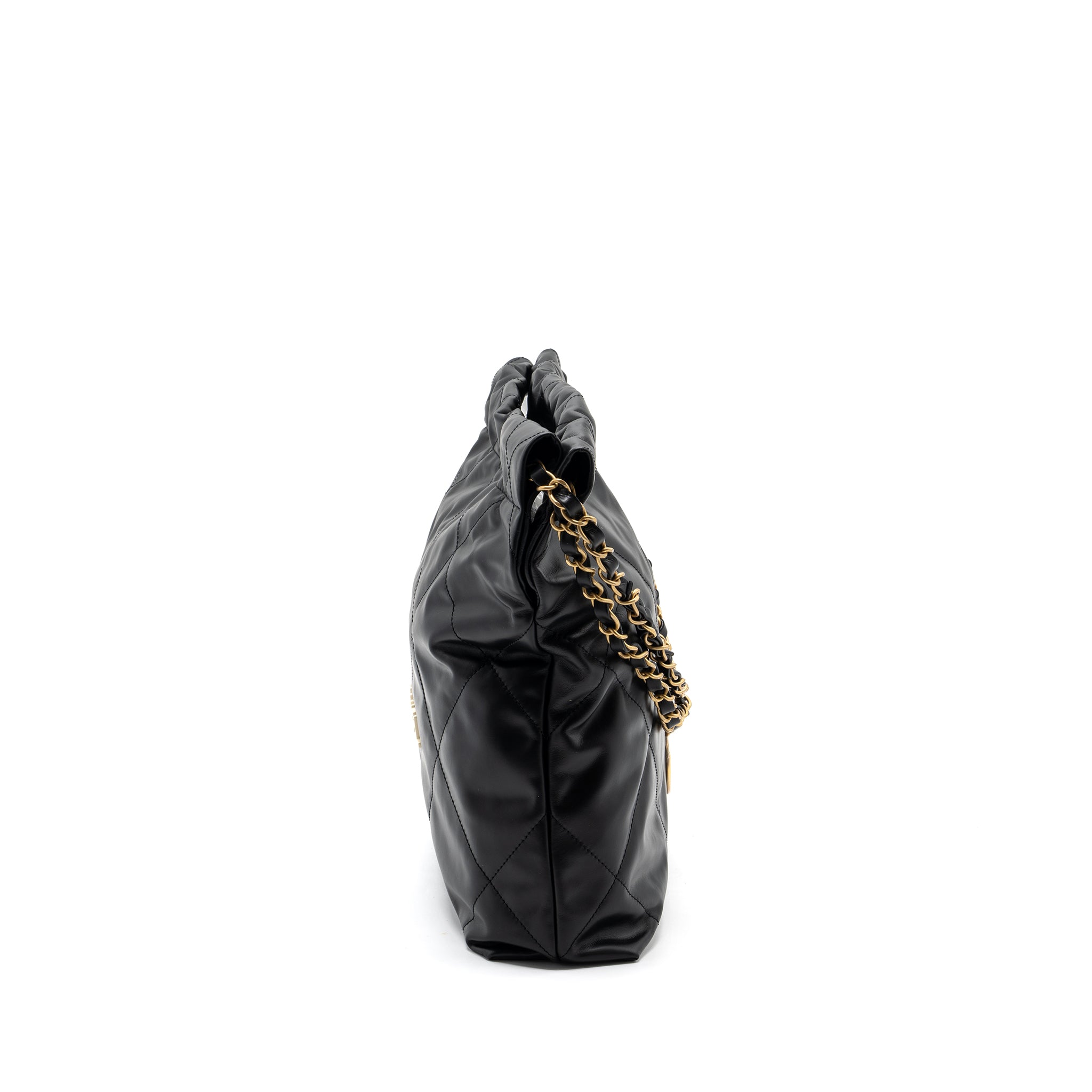 chanel-small-22-bag-calfskin-black-white-letter-ghw-microchip