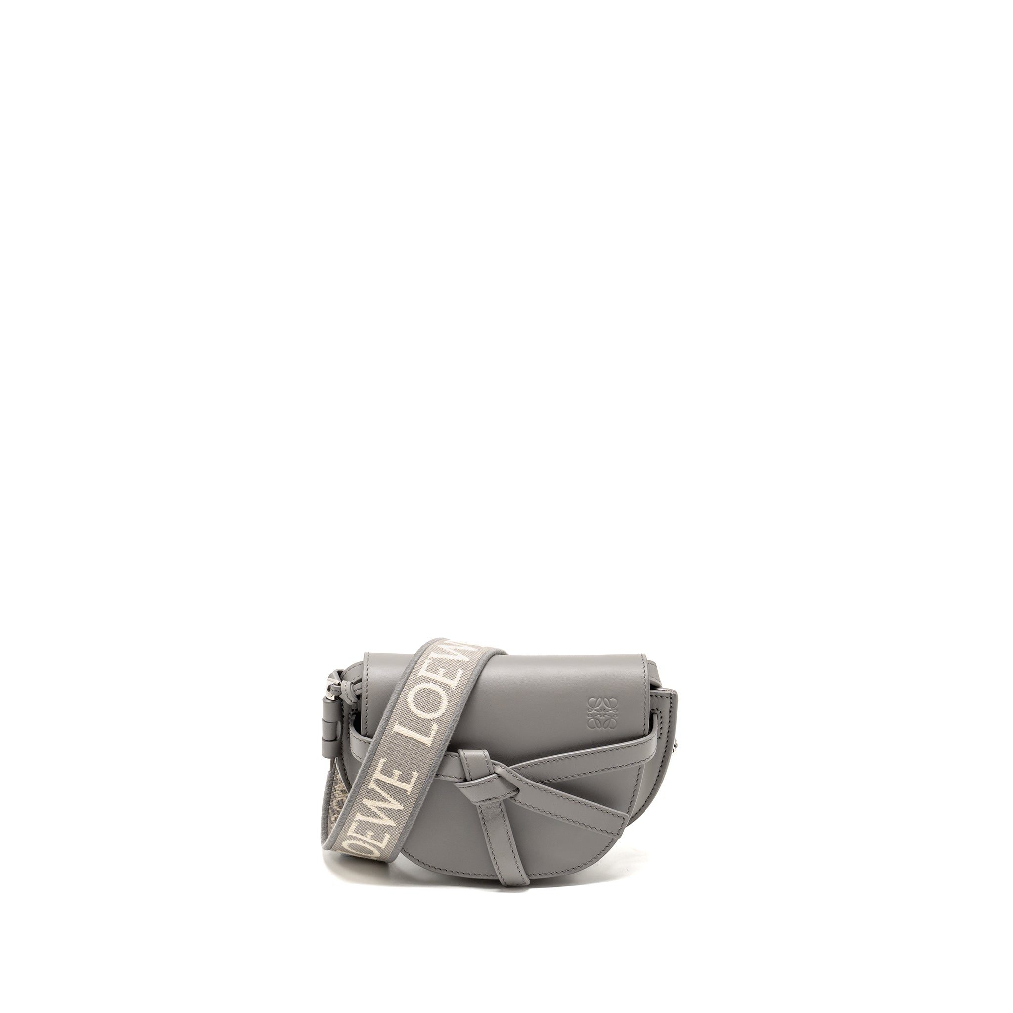 loewe-mini-gate-dual-bag-soft-calfskin-jacquard-grey-shw-copy