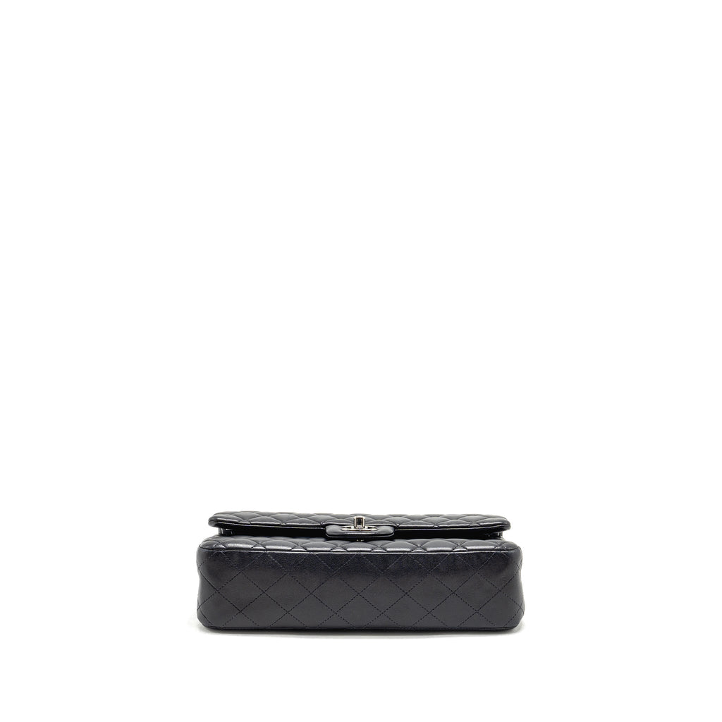 chanel-medium-classic-double-flap-bag-lambskin-dark-blue-shw