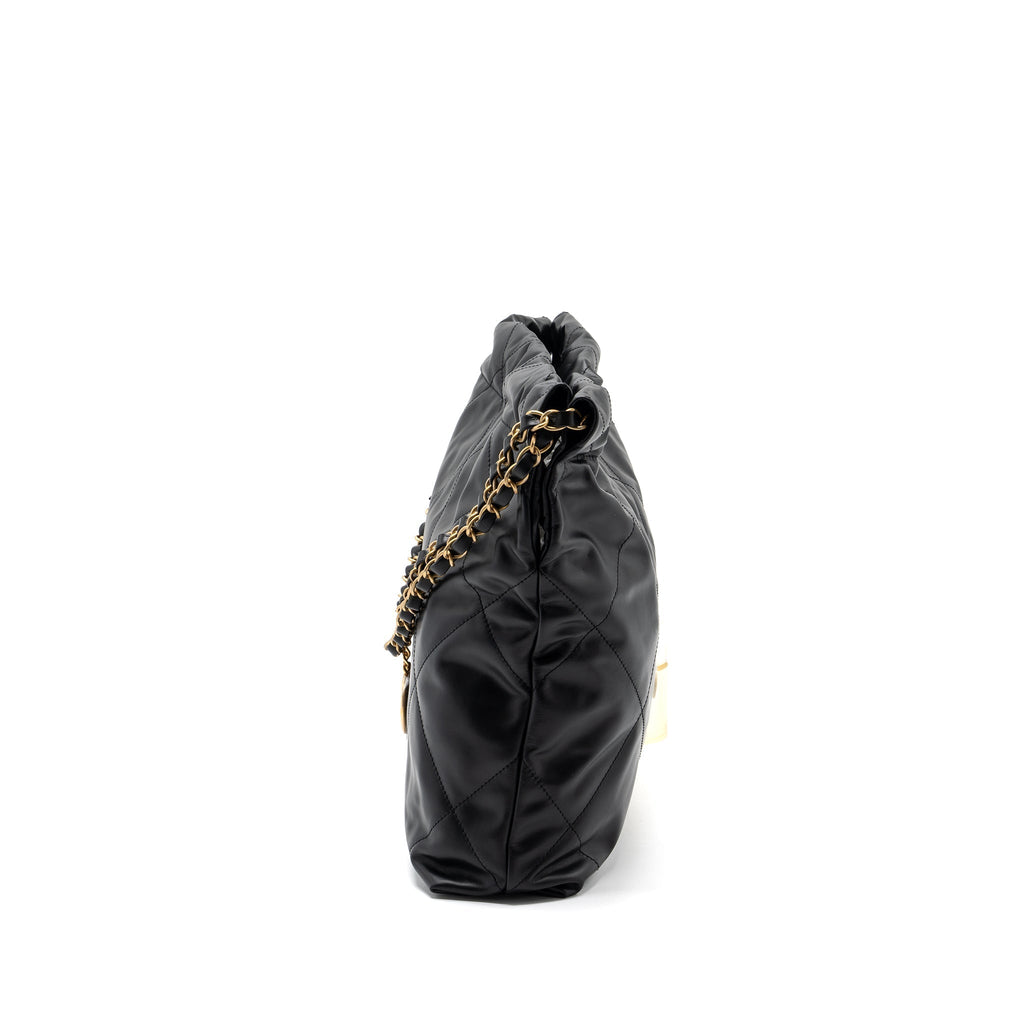 chanel-small-22-bag-calfskin-black-white-letter-ghw-microchip