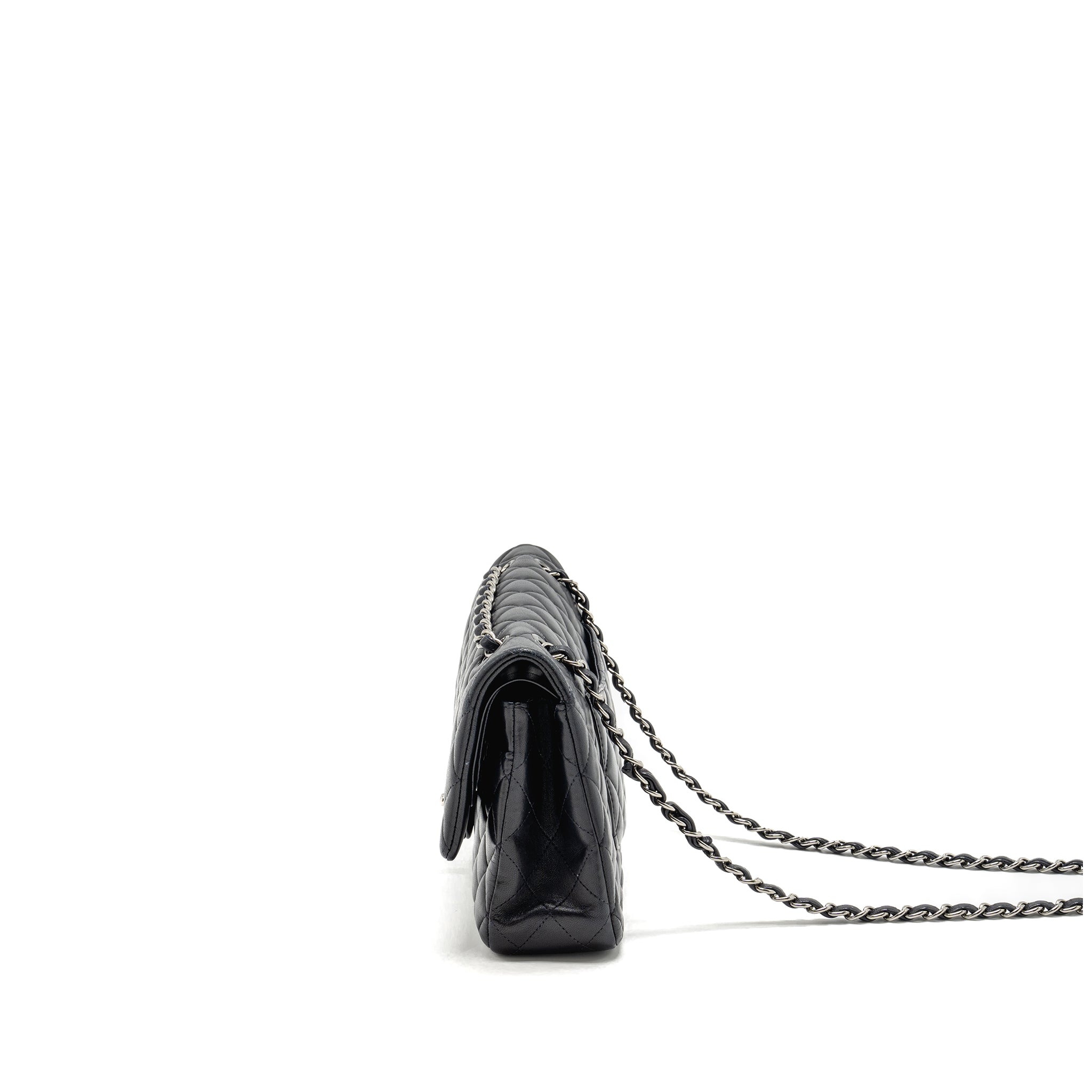 chanel-medium-classic-double-flap-bag-lambskin-dark-blue-shw