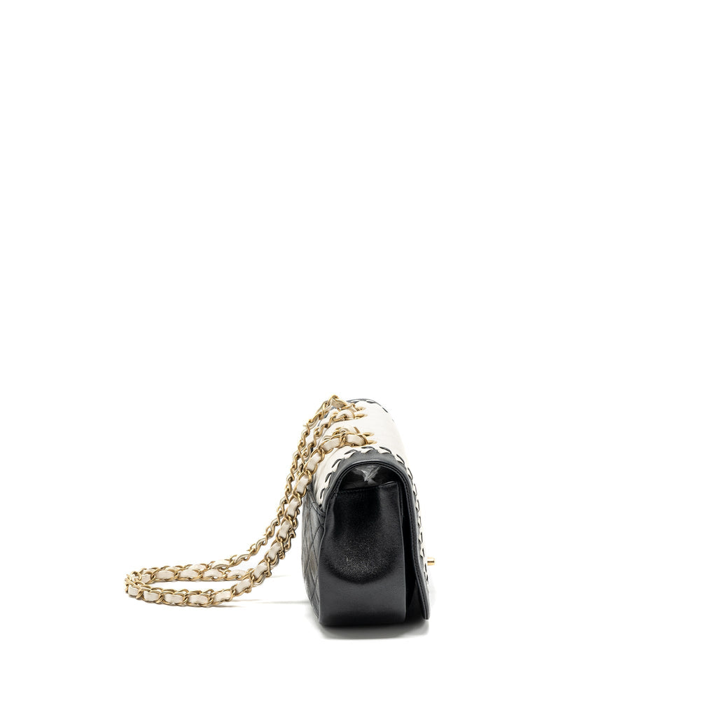 chanel-quilted-flap-bag-white-black-ghw