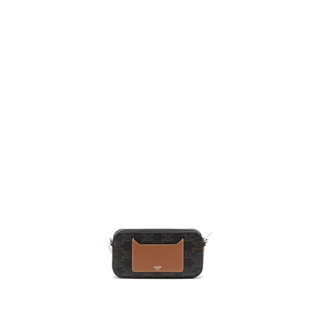 celine-horizontal-triomphe-logo-print-pouch-coated-canvas-leather-tan-brown-shw-copy