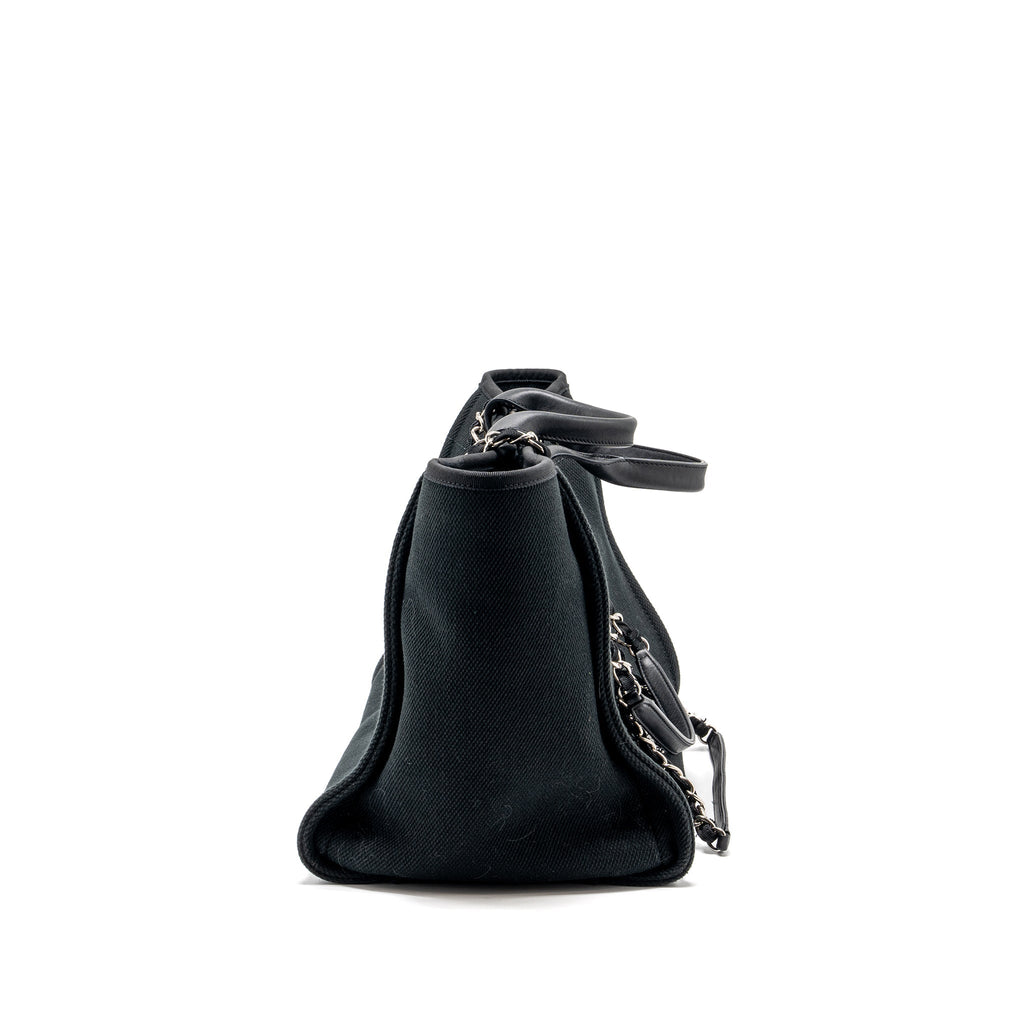 chanel-deauville-black-studded-tote-bag-canvas-leather-black-shw