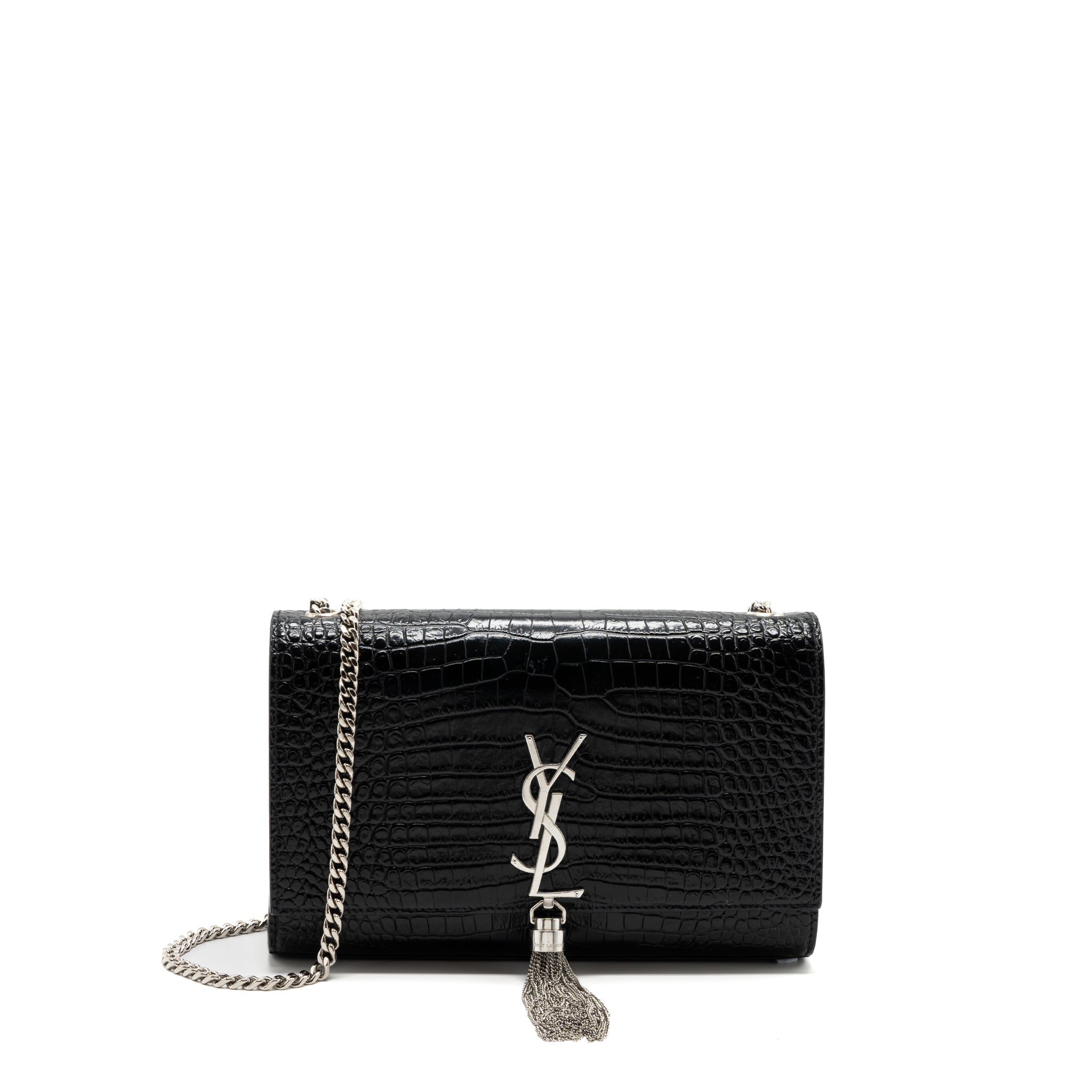 saint-laurent-ysl-kate-tassel-croc-embossed-calfskin-black-shw