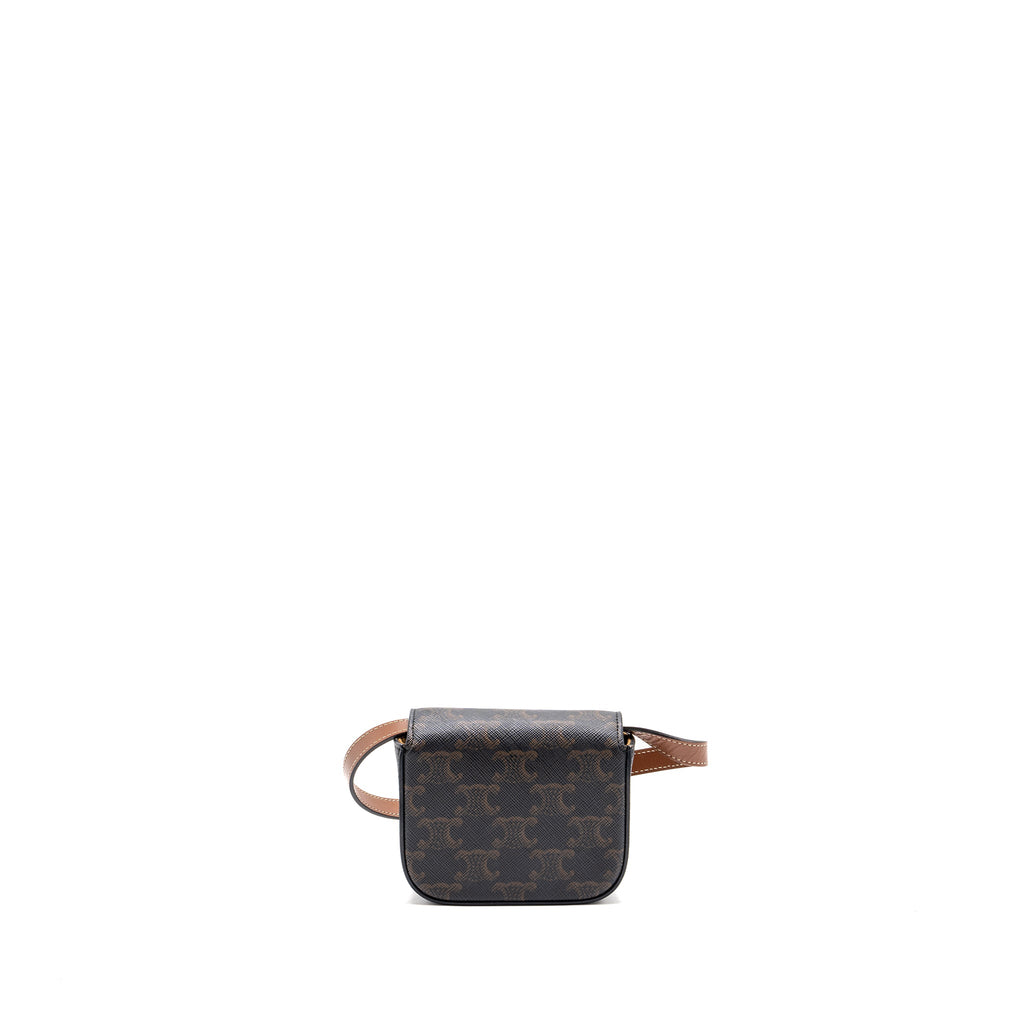 celine-mini-claude-triomphe-canvas-calfskin-tan-ghw