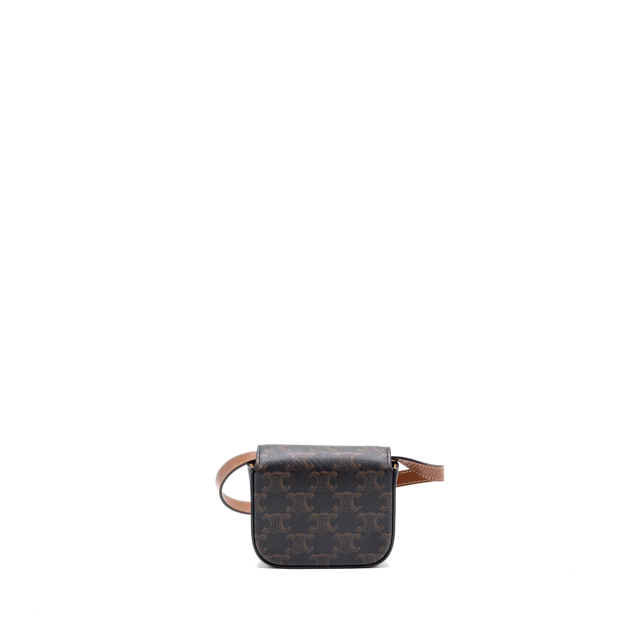 celine-mini-claude-triomphe-canvas-calfskin-tan-ghw