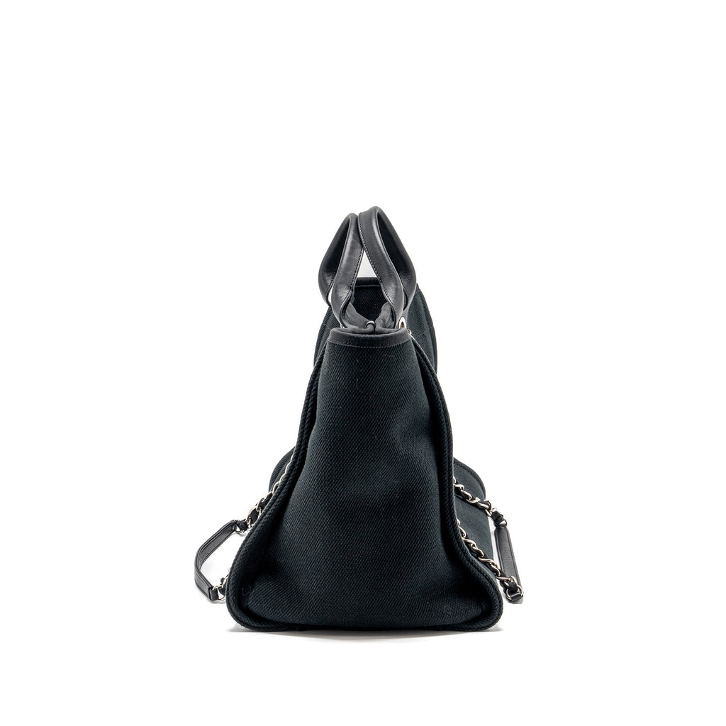 chanel-deauville-black-studded-tote-bag-canvas-leather-black-shw