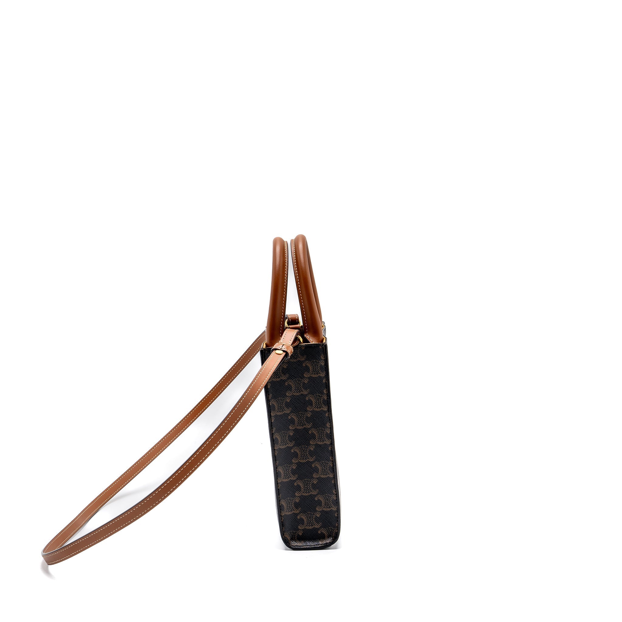 celine-mini-vertical-cabas-triomphe-canvas-brown-ghw-1