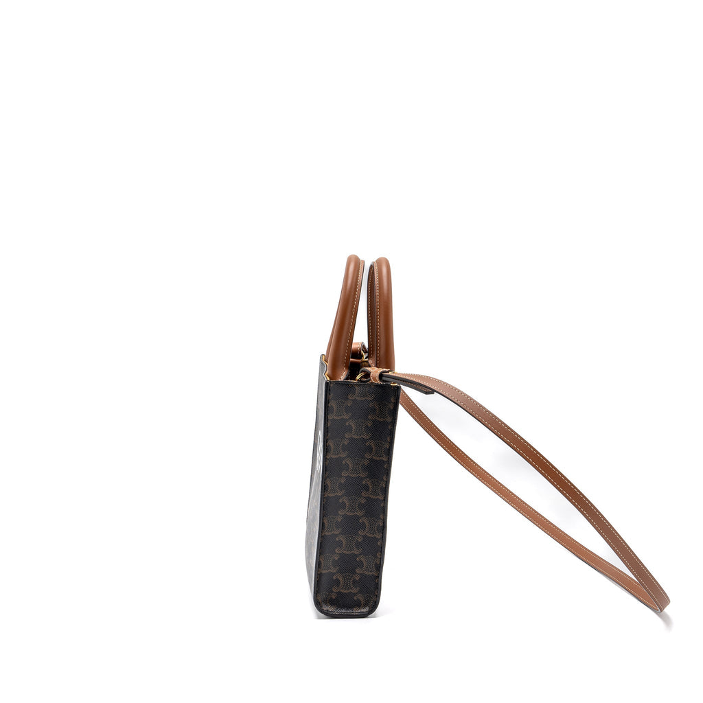 celine-mini-vertical-cabas-triomphe-canvas-brown-ghw-1