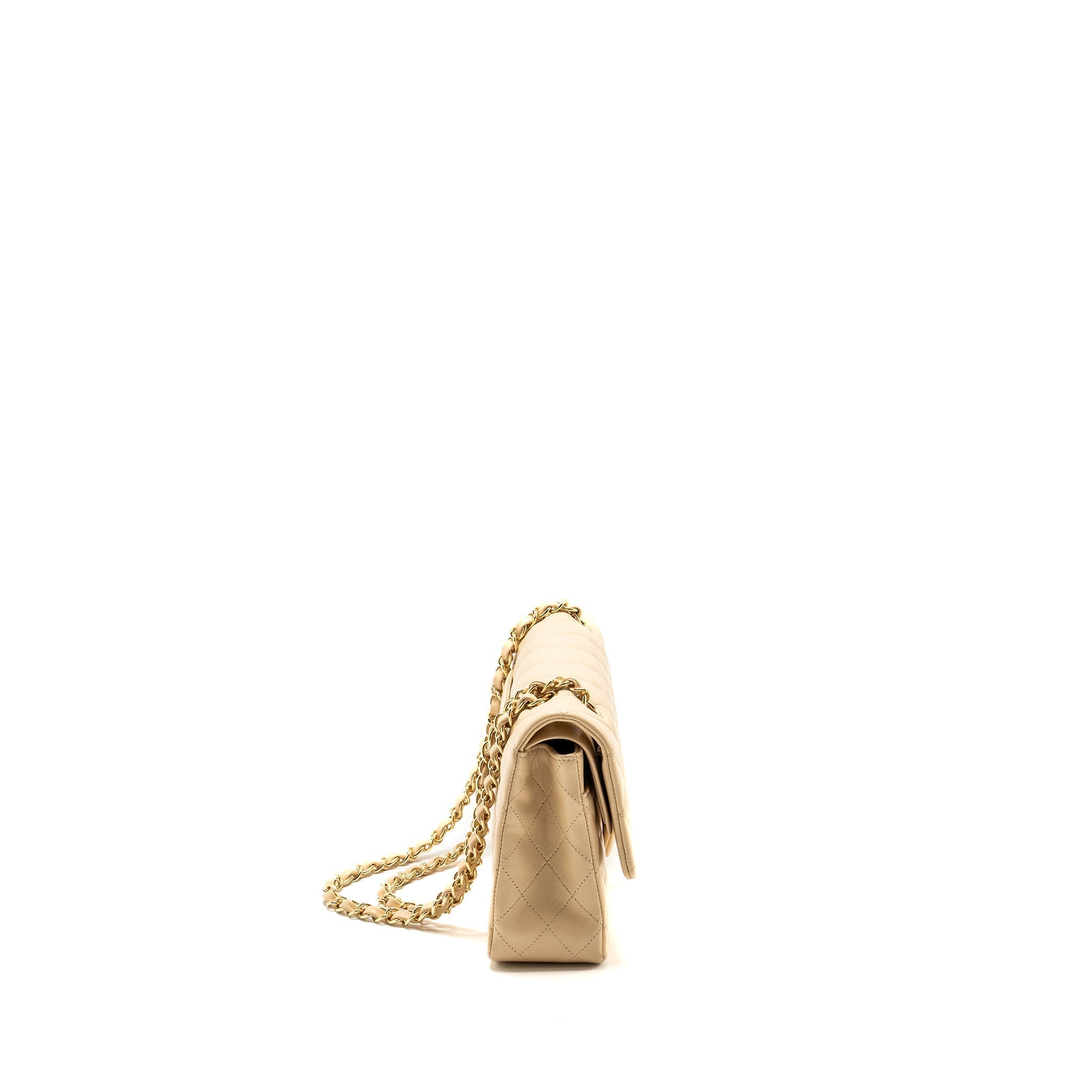 chanel-medium-classic-double-flat-bag-lambskin-beige-ghw