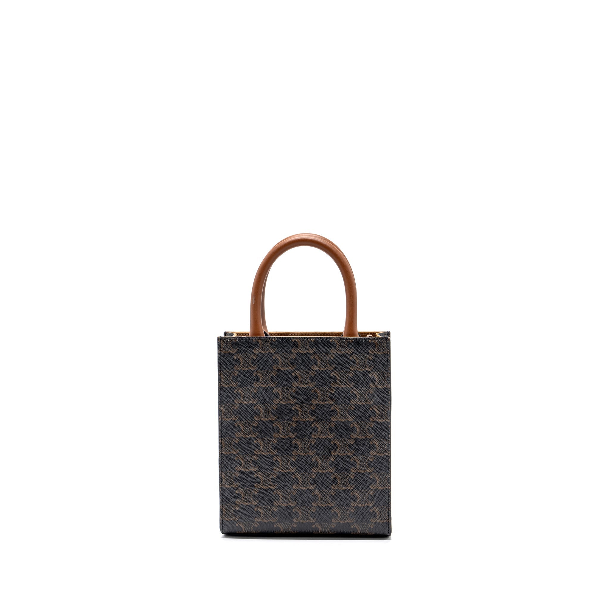 celine-mini-vertical-cabas-triomphe-canvas-brown-ghw-1