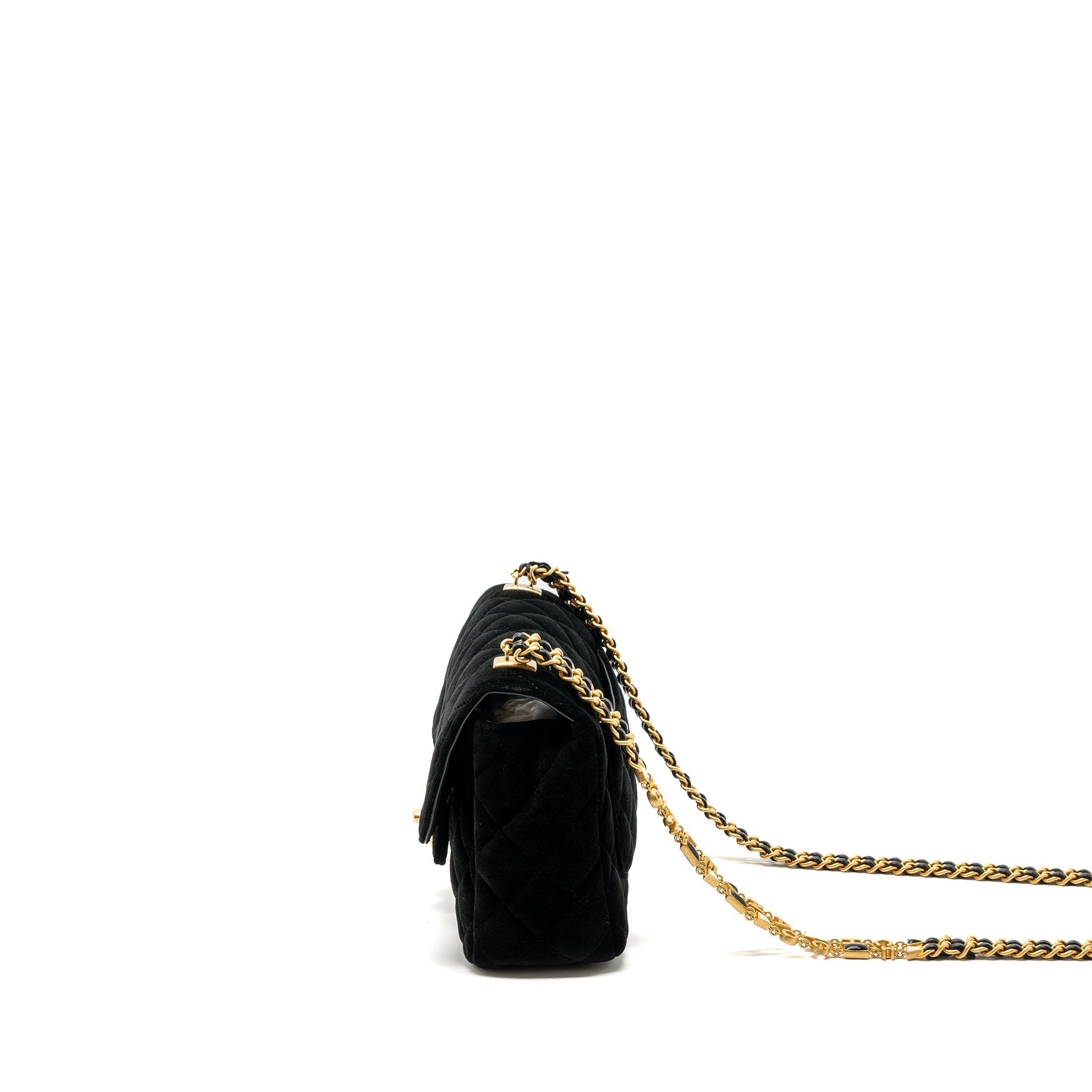 chanel-square-flap-bag-with-letter-chain-velvet-black-ghw-micrpchip