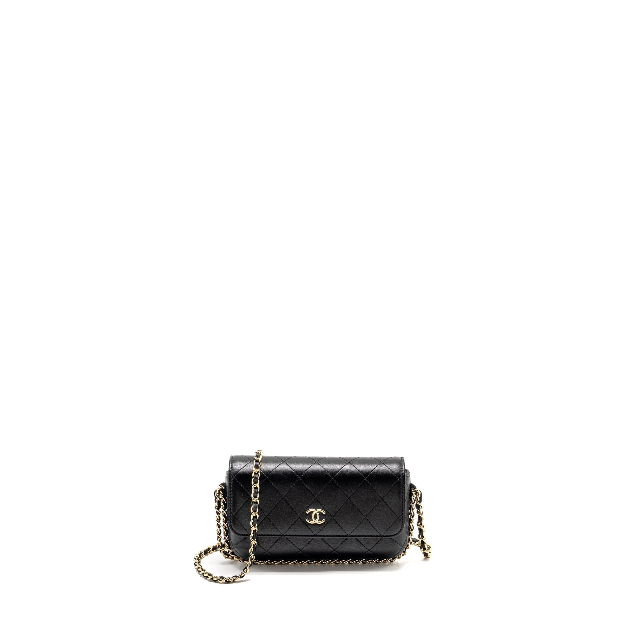 chanel-22a-phone-case-mini-wallet-on-chain-lambskin-black-lghw-microchip-copy