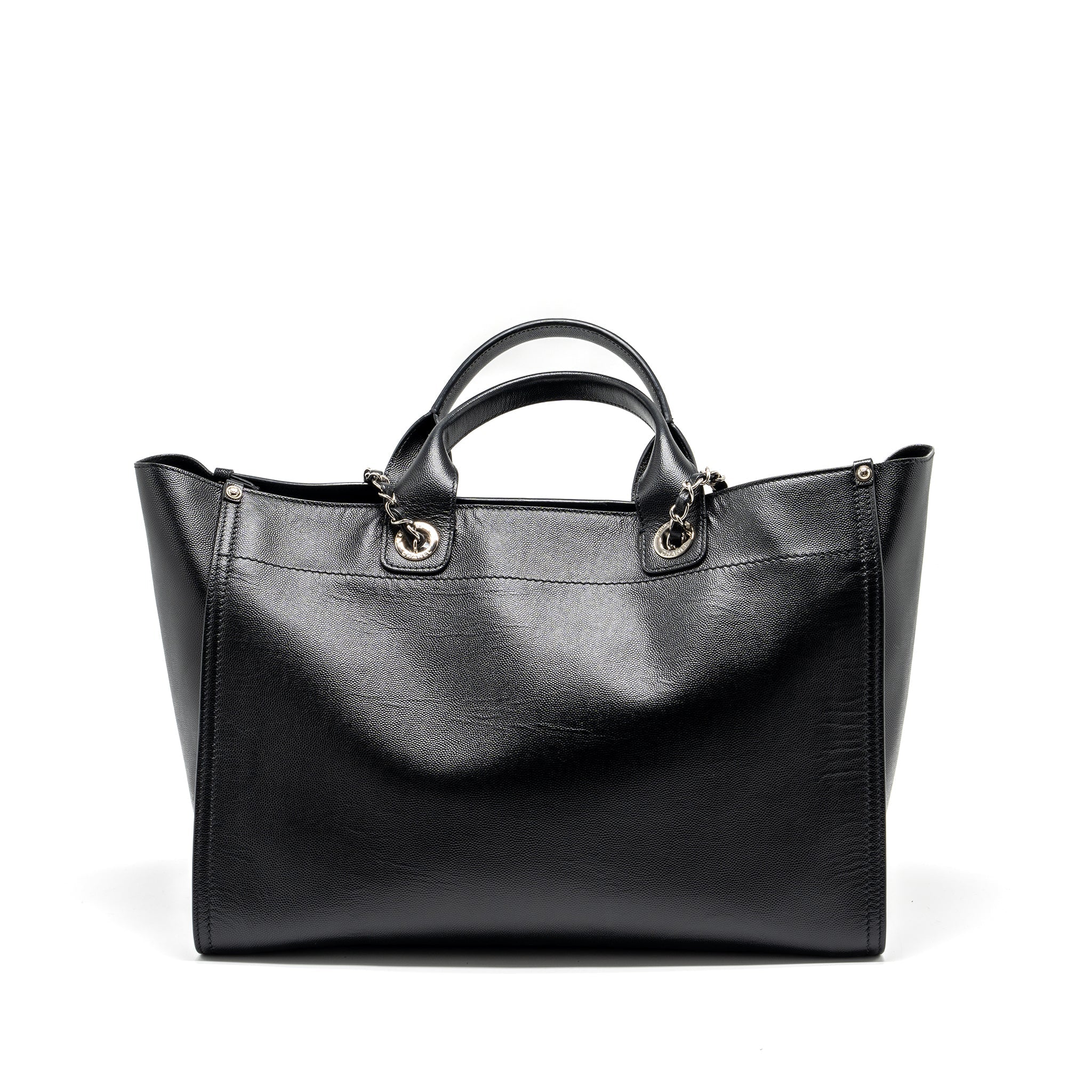 chanel-deauville-studded-tote-bag-caviar-black-shw