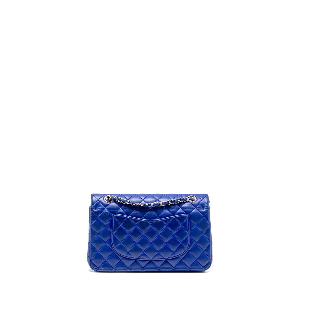 chanel-medium-classic-double-flap-bag-lambskin-blue-shw