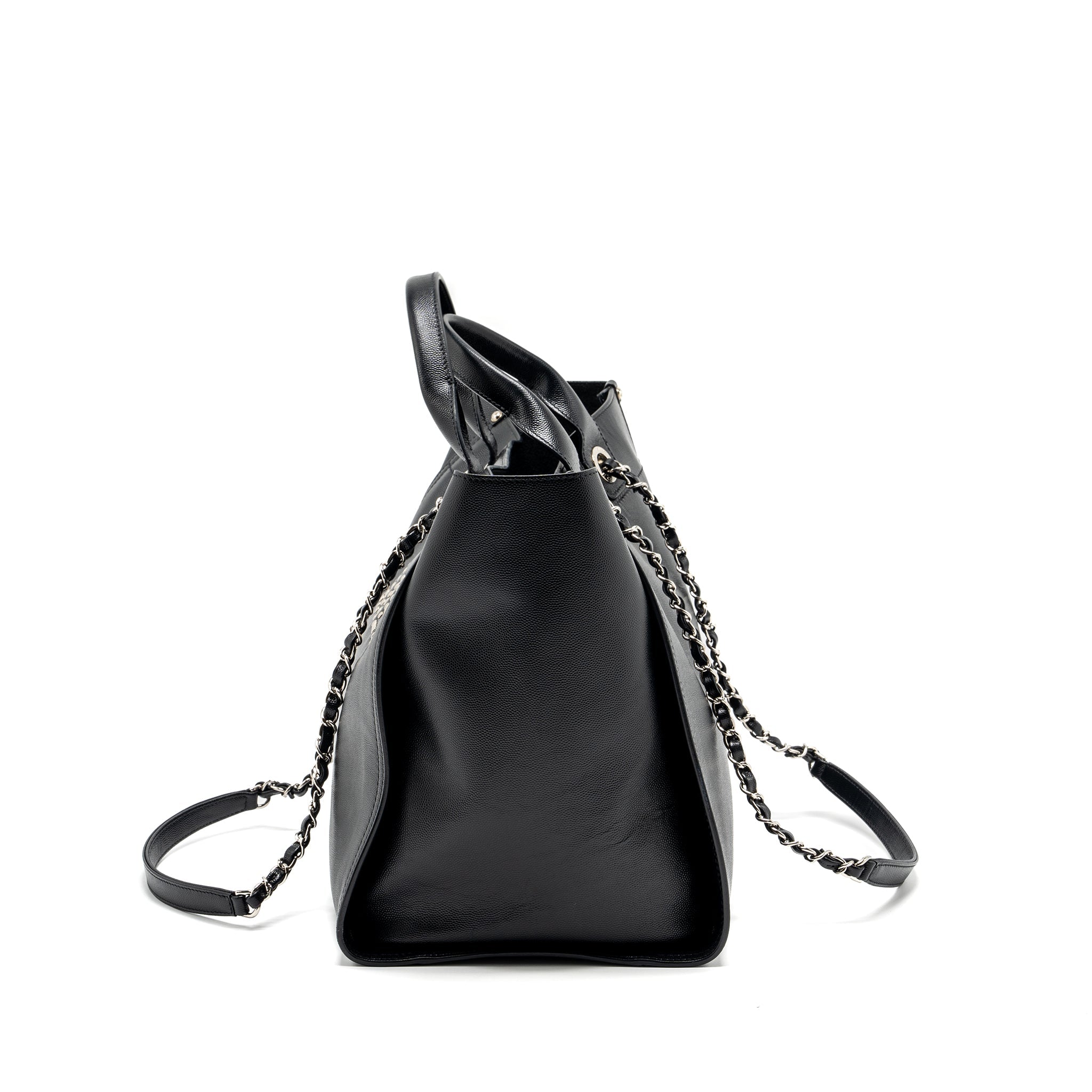 chanel-deauville-studded-tote-bag-caviar-black-shw