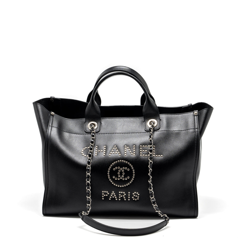 chanel-deauville-studded-tote-bag-caviar-black-shw