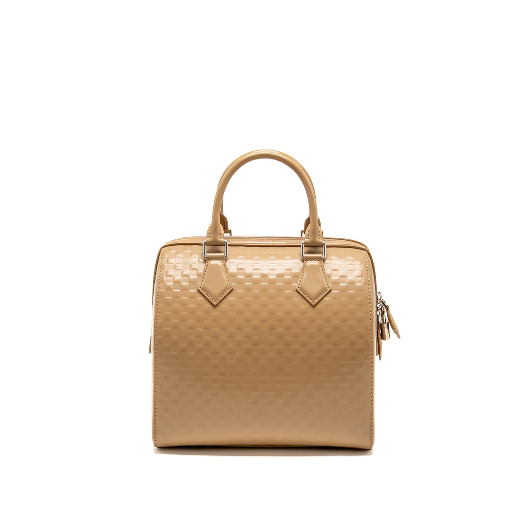 louis-vuitton-speedy-cube-mm-damier-facette-patent-leather-beige-shw-copy