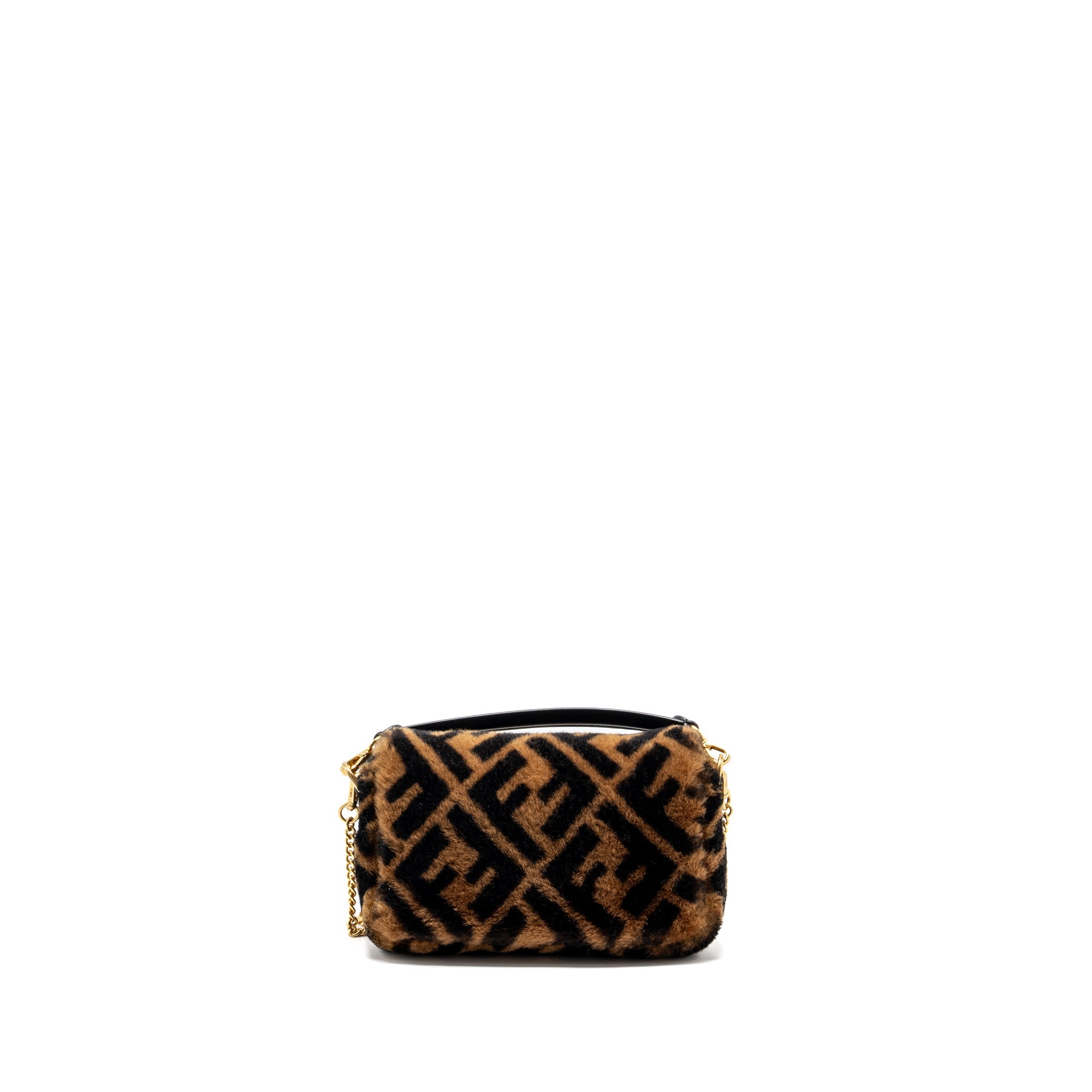 fendi-mini-baguette-bag-lamb-fur-black-brown-ghw