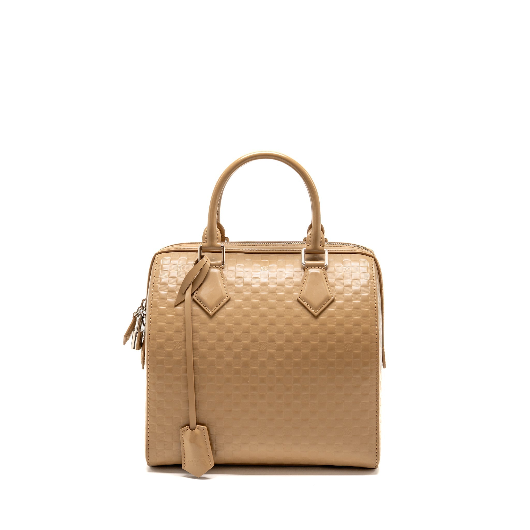 louis-vuitton-speedy-cube-mm-damier-facette-patent-leather-beige-shw-copy
