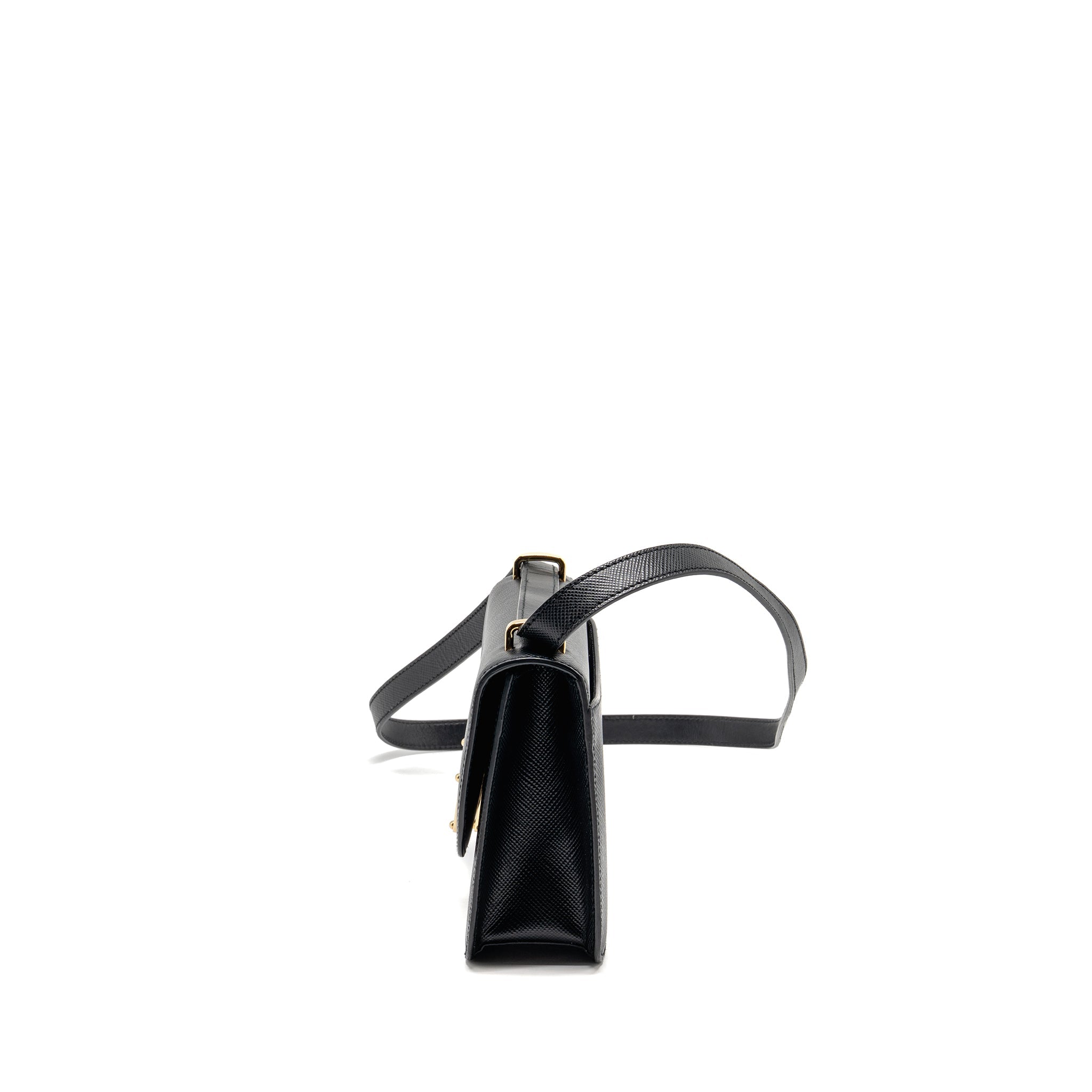 prada-saffiano-leather-flap-shoulder-bag-calfskin-black-ghw