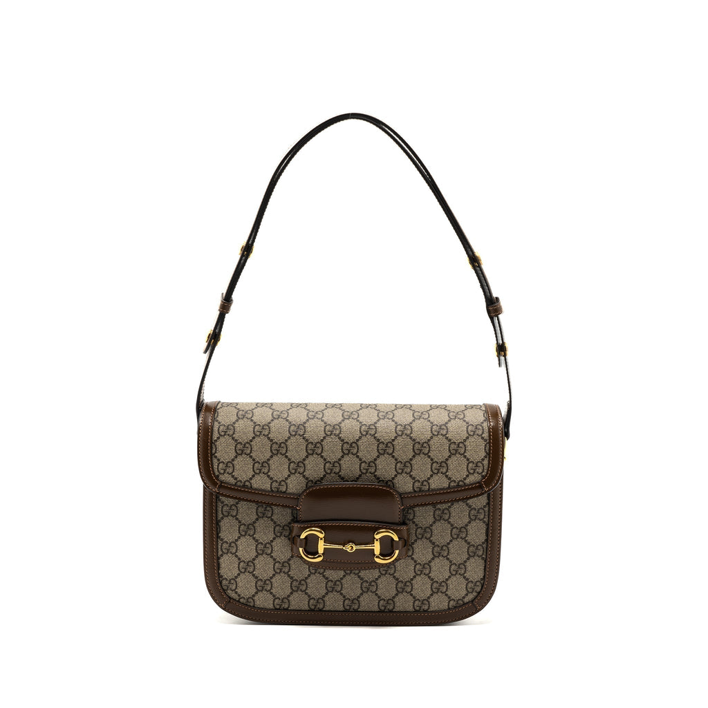 gucci-horsebit-1955-shoulder-bag-gg-supreme-canvas-leather-brown-ghw-1