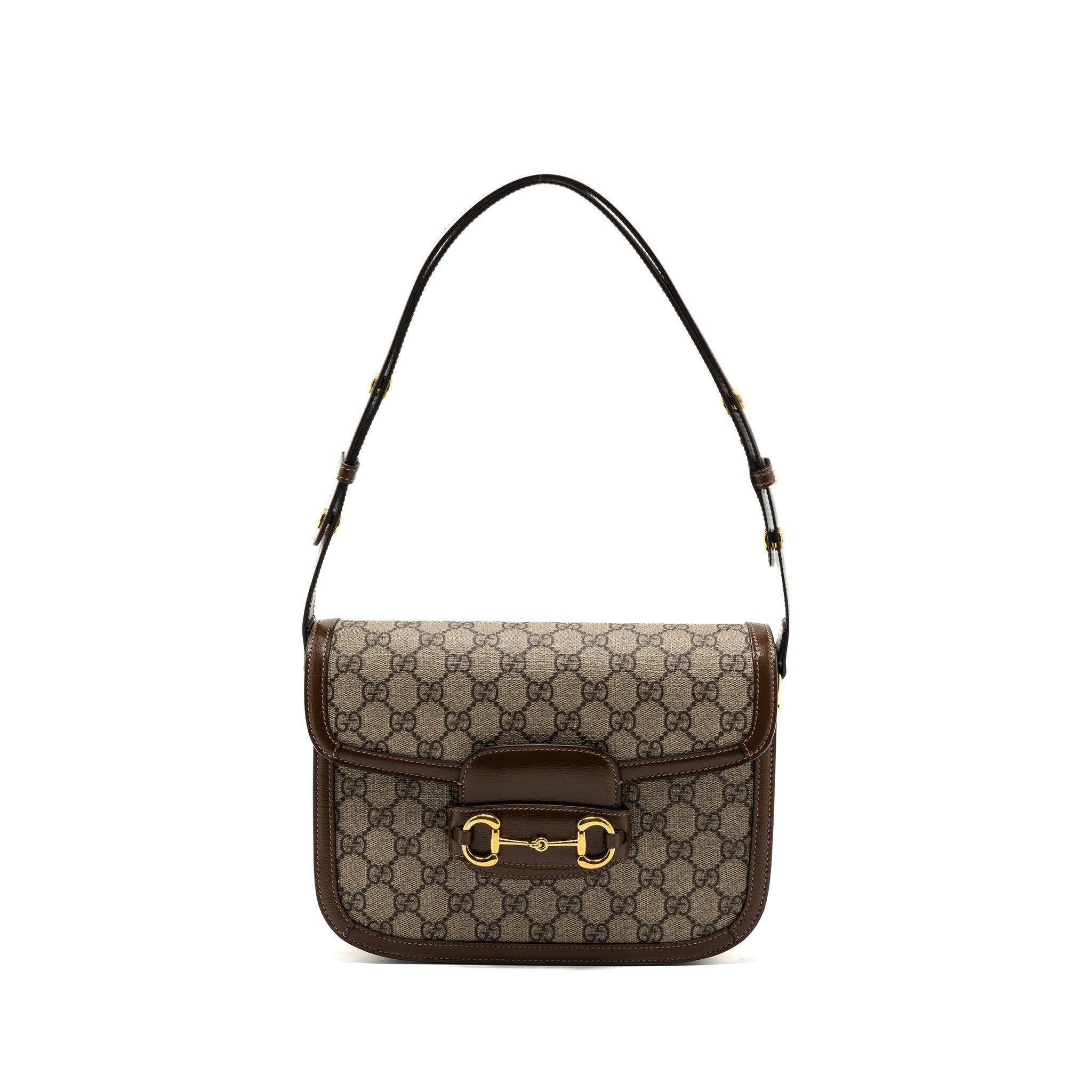gucci-horsebit-1955-shoulder-bag-gg-supreme-canvas-leather-brown-ghw-1