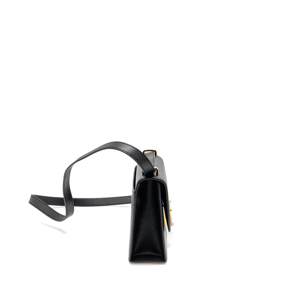 prada-saffiano-leather-flap-shoulder-bag-calfskin-black-ghw