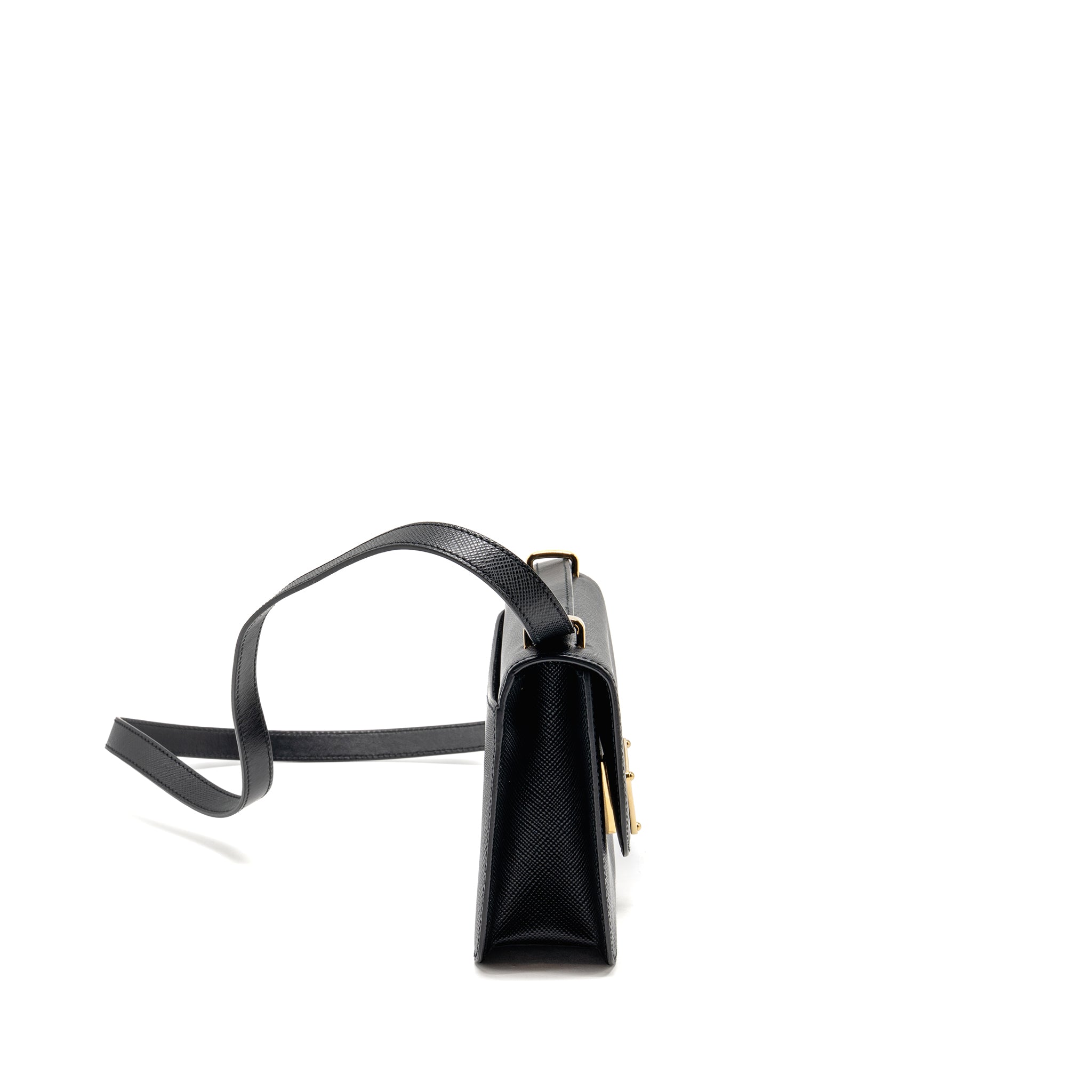 prada-saffiano-leather-flap-shoulder-bag-calfskin-black-ghw