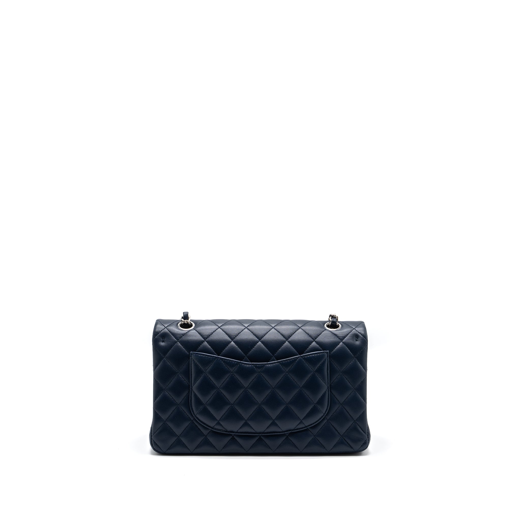 copy-of-chanel-medium-classic-double-flap-bag-lambskin-dark-blue-shw