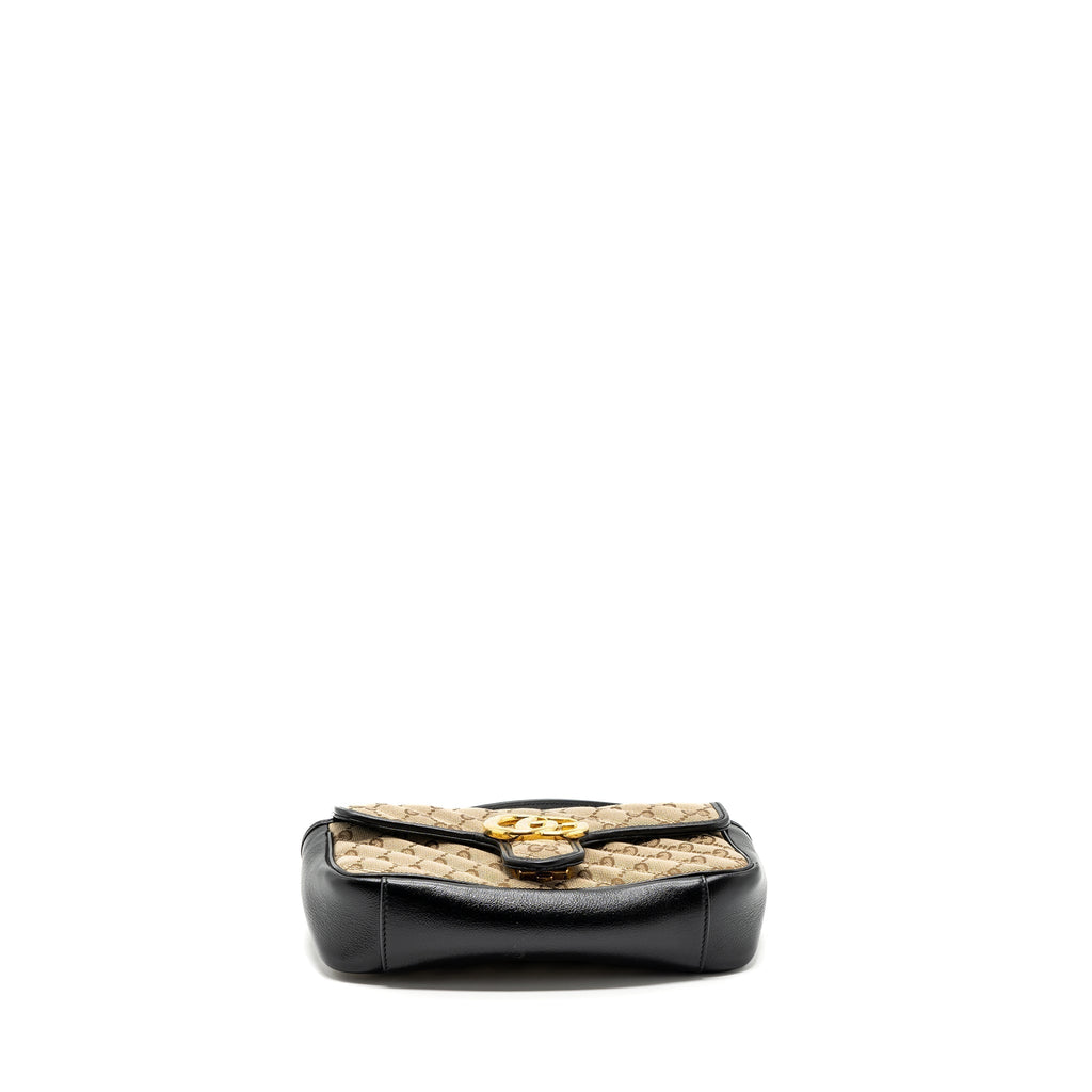 gucci-mini-gg-marmont-bag-gg-canvas-leather-beige-black-ghw