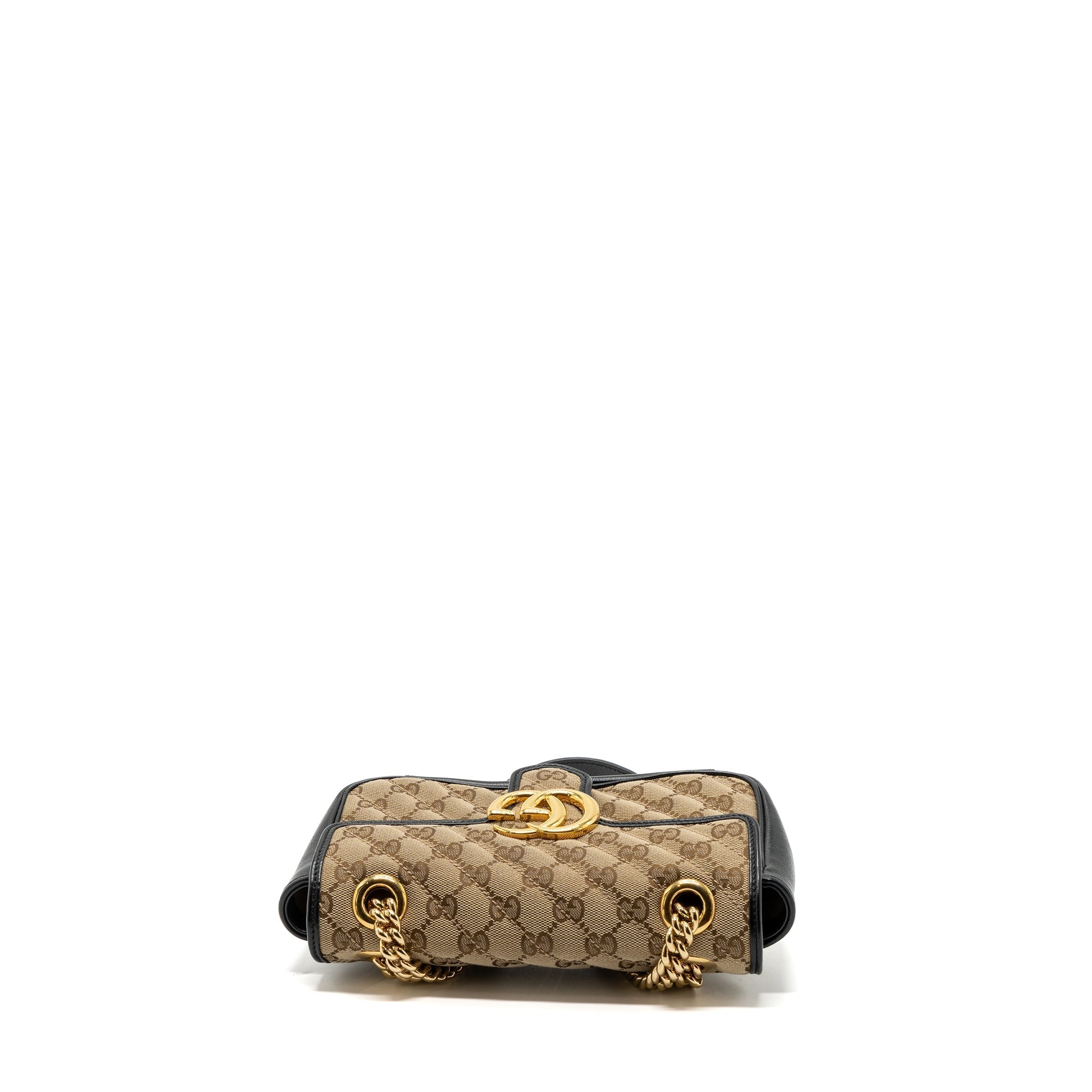 gucci-mini-gg-marmont-bag-gg-canvas-leather-beige-black-ghw