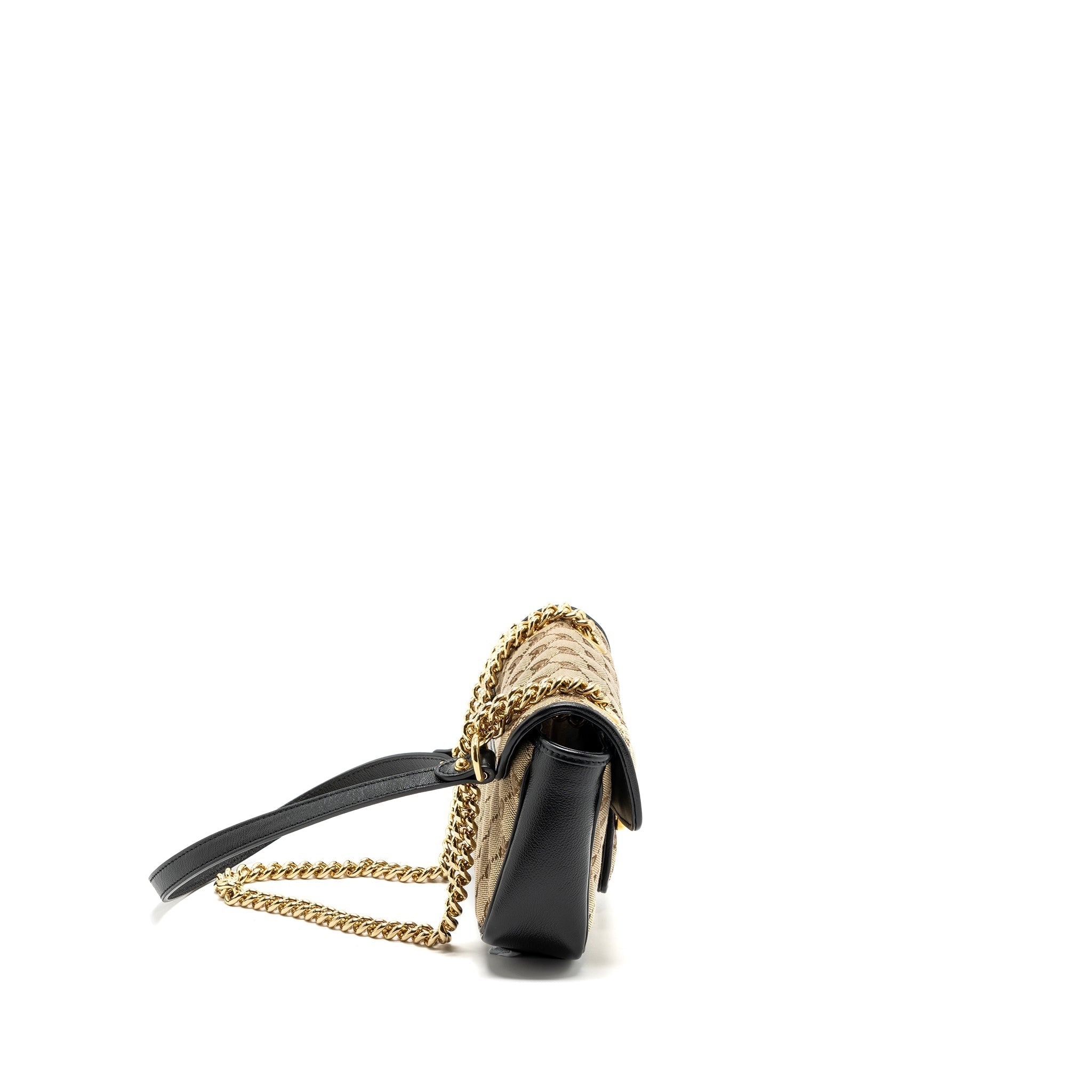 gucci-mini-gg-marmont-bag-gg-canvas-leather-beige-black-ghw
