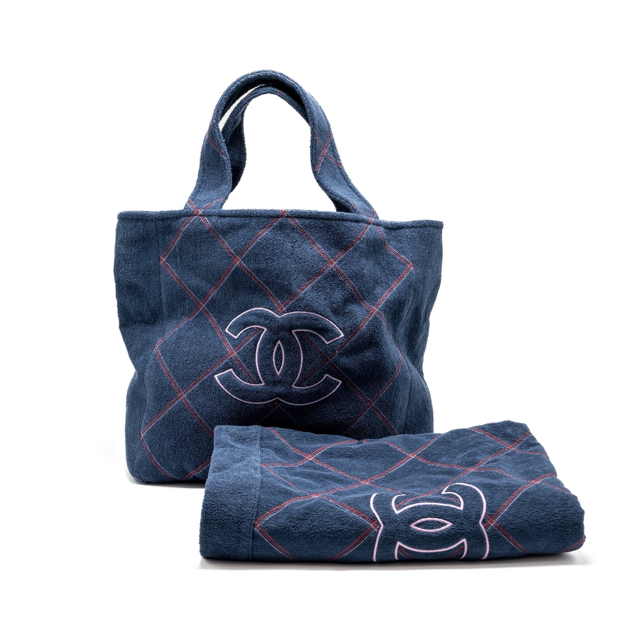 chanel-coco-beach-tote-bag-with-towel-pouch-set-terry-cloth-navy-shw-copy
