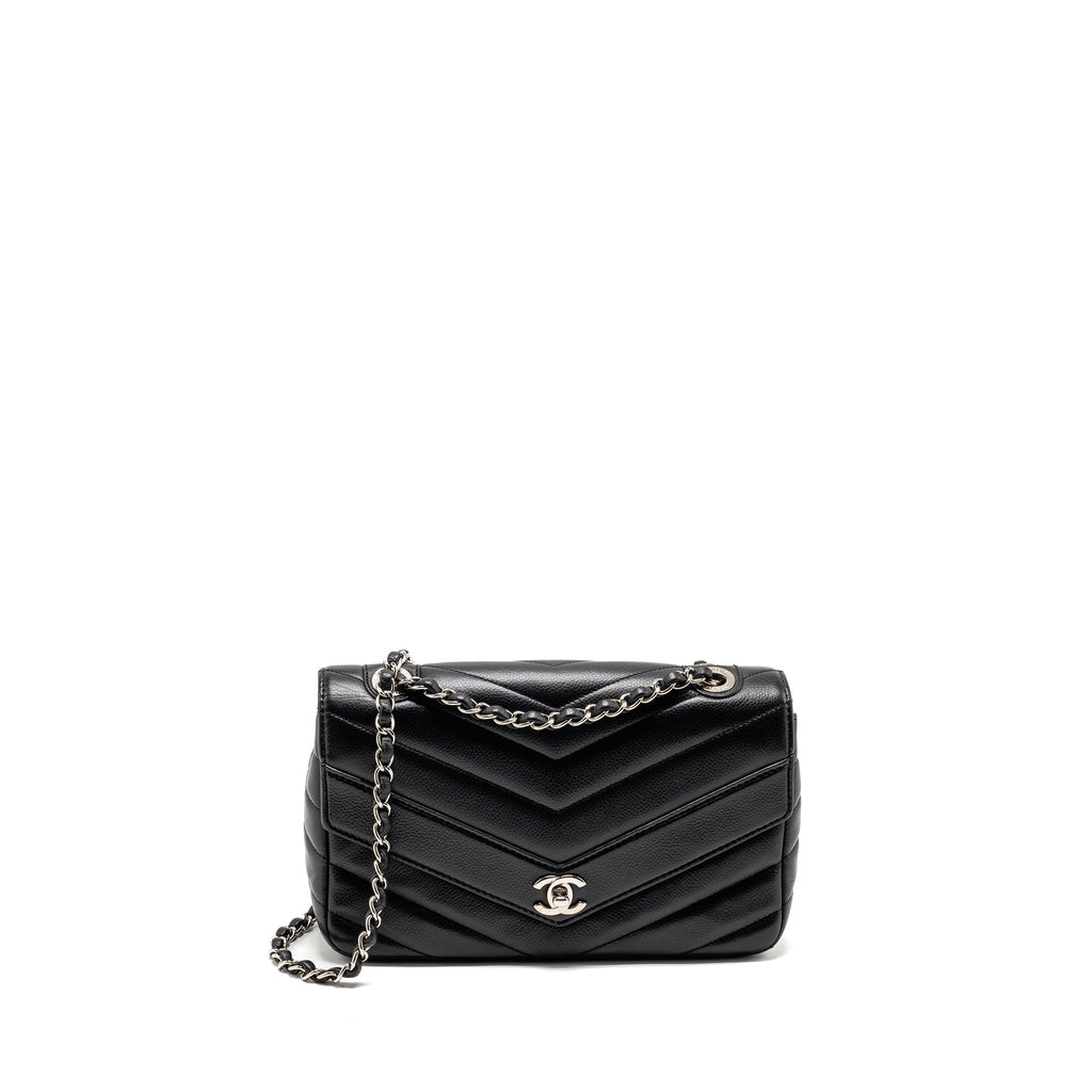 chanel-envelop-flap-bag-chevron-caviar-black-shw