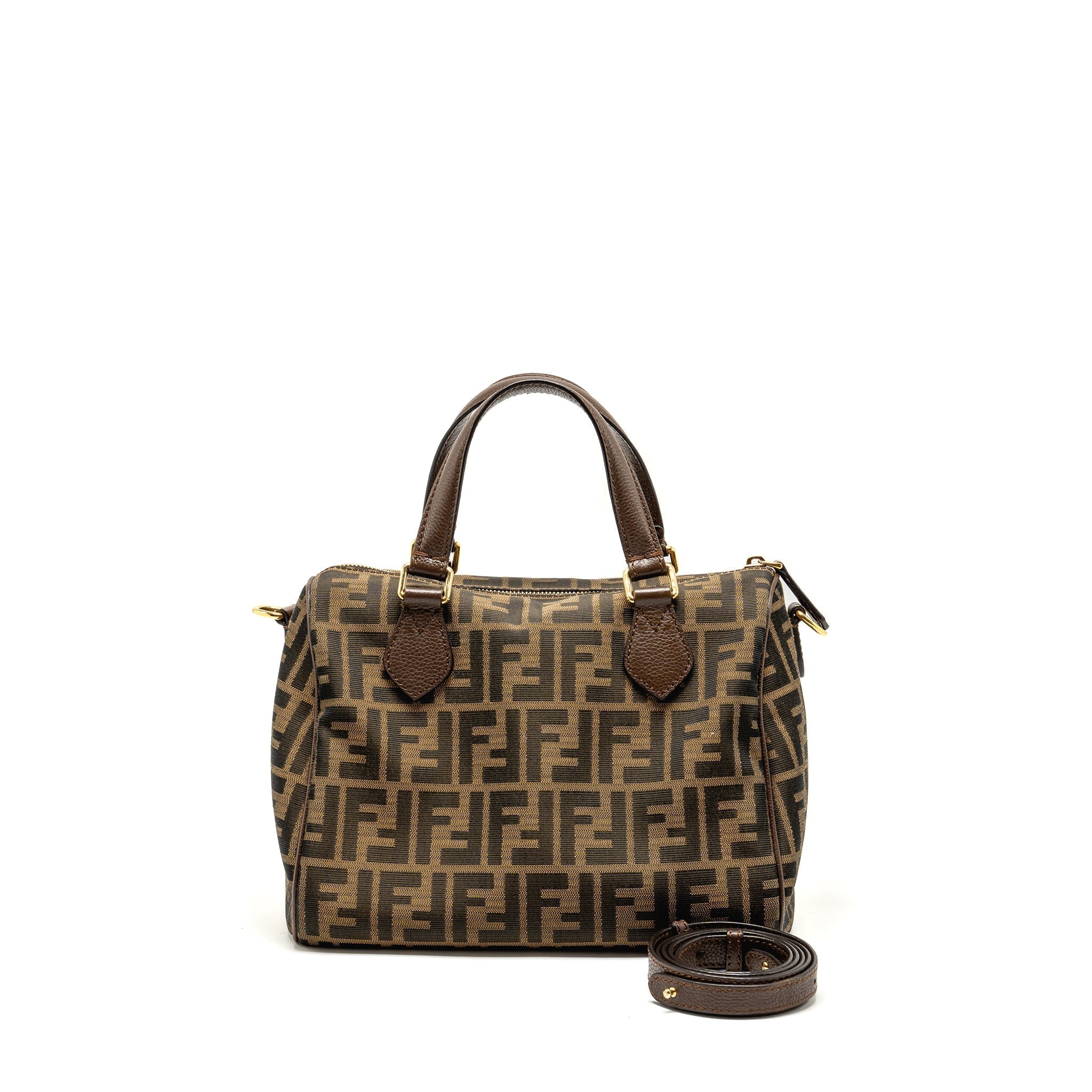 fendi-boston-bag-ff-jacquard-canvas-brown-ghw
