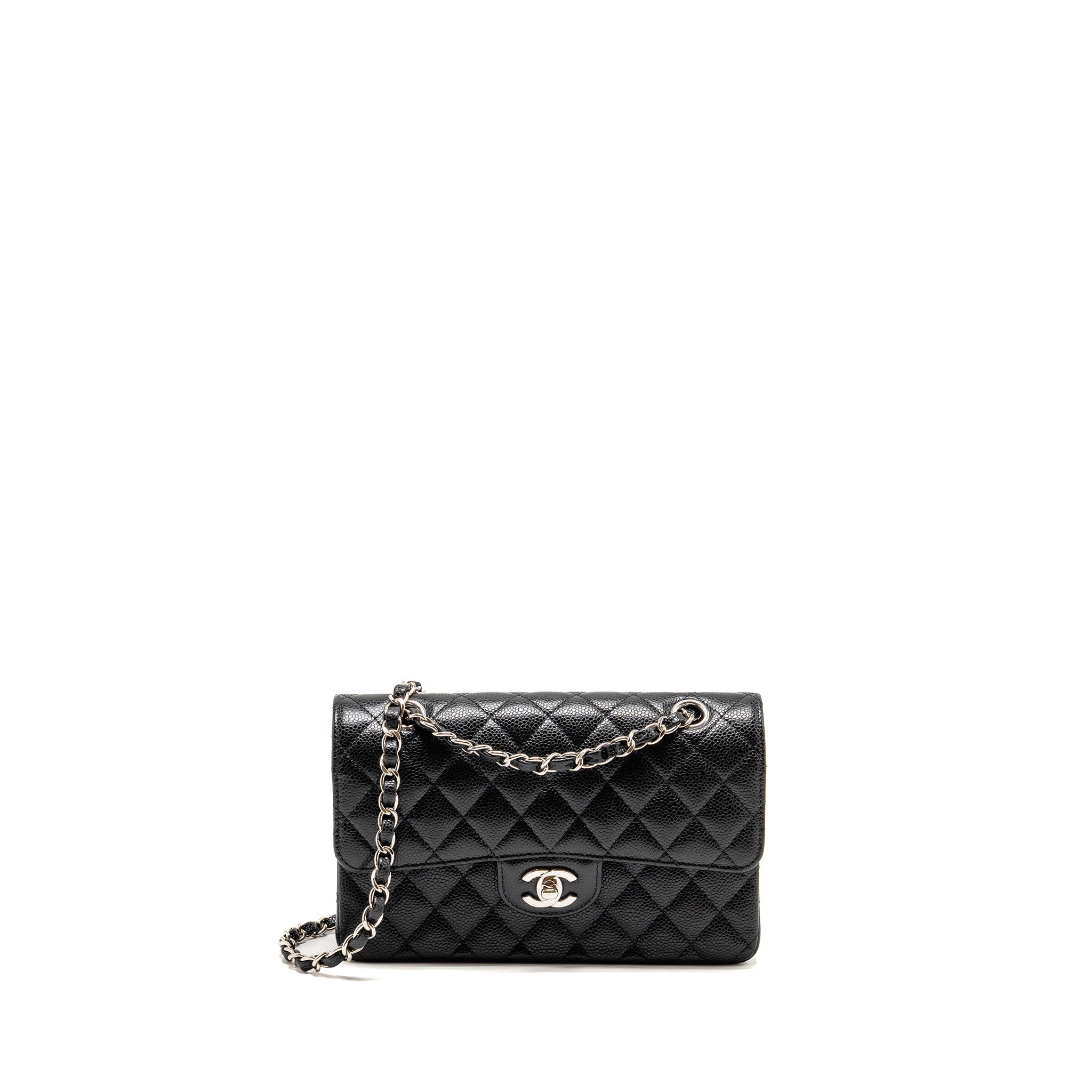 chanel-small-classic-double-flap-bag-caviar-black-shw-copy