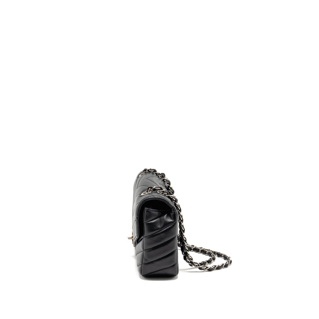 chanel-envelop-flap-bag-chevron-caviar-black-shw