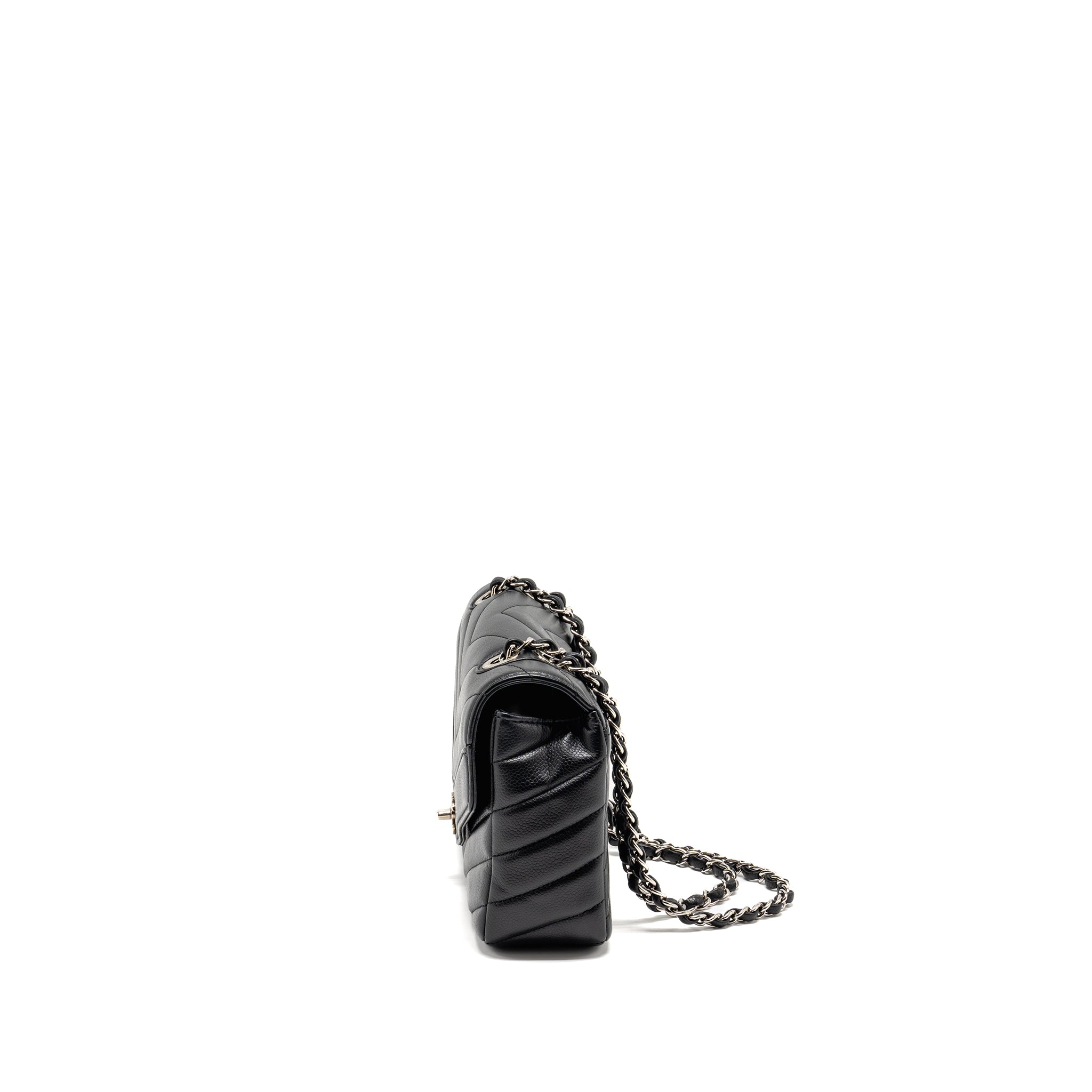 chanel-envelop-flap-bag-chevron-caviar-black-shw