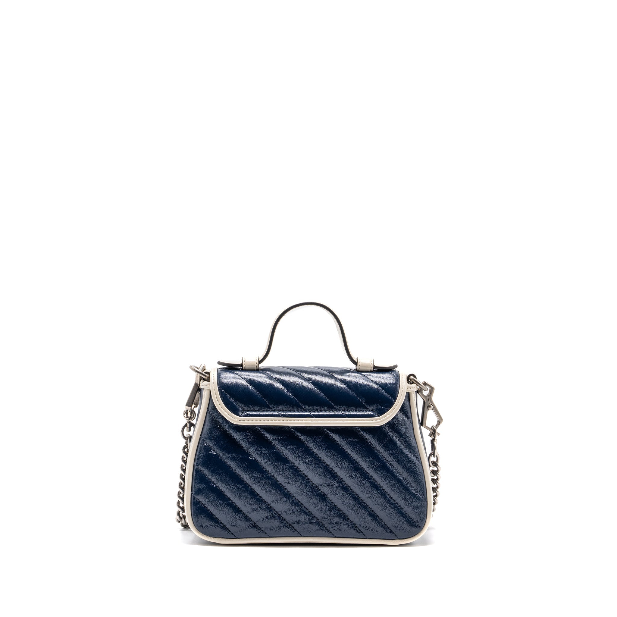 gucci-gg-marmont-top-handle-bag-calfskin-navy-white-shw