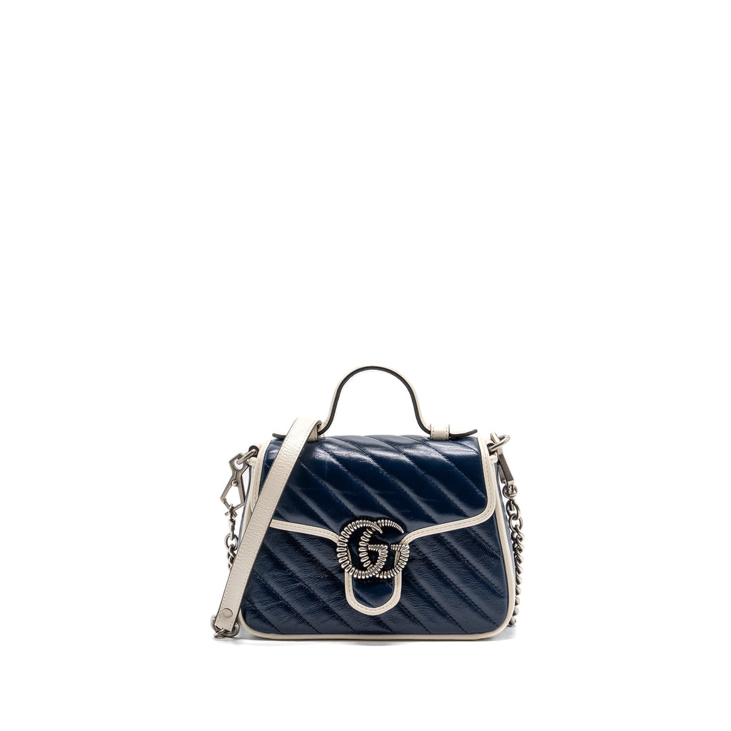 gucci-gg-marmont-top-handle-bag-calfskin-navy-white-shw