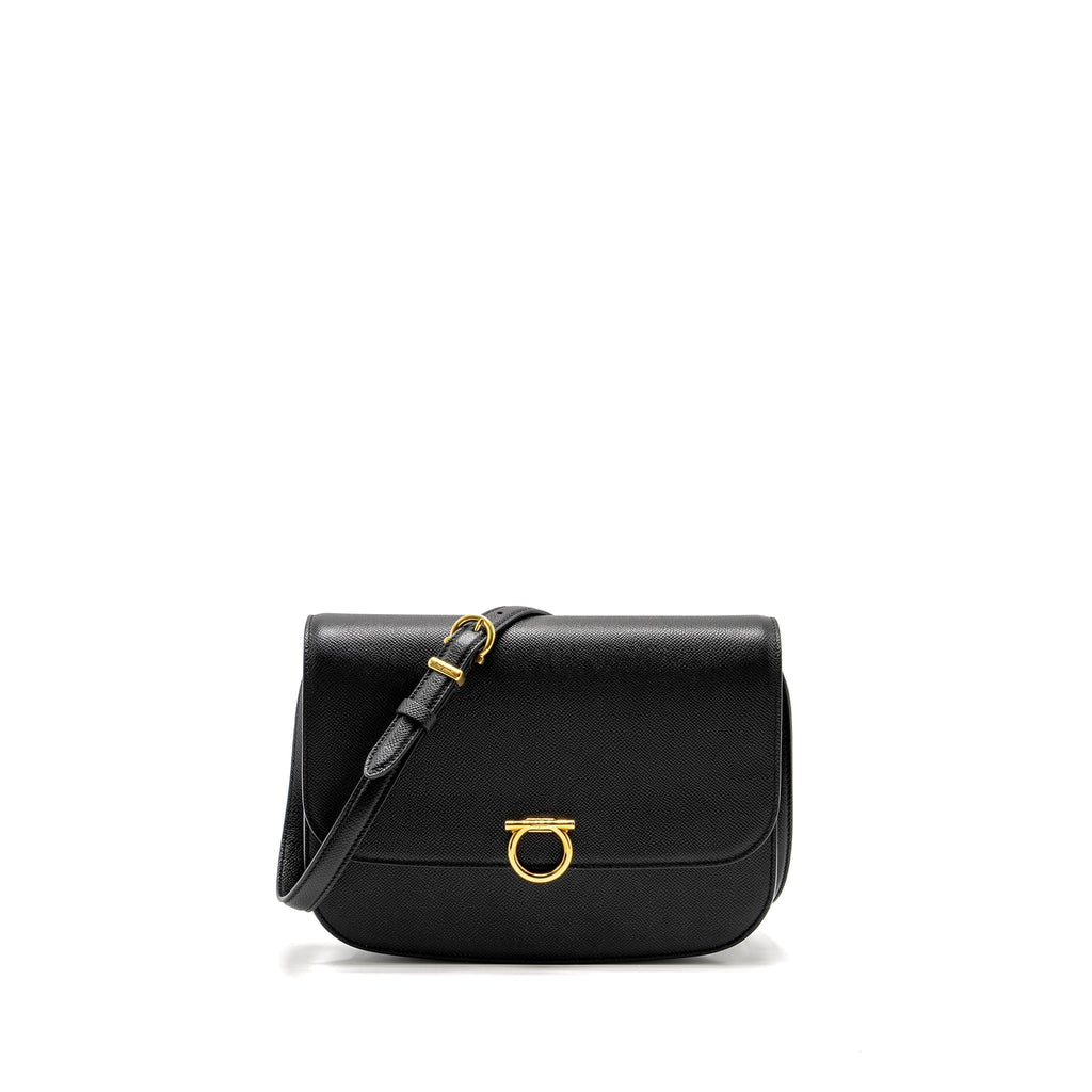 salvatore-ferragamo-gancini-rounded-flap-bag-calfskin-black-ghw